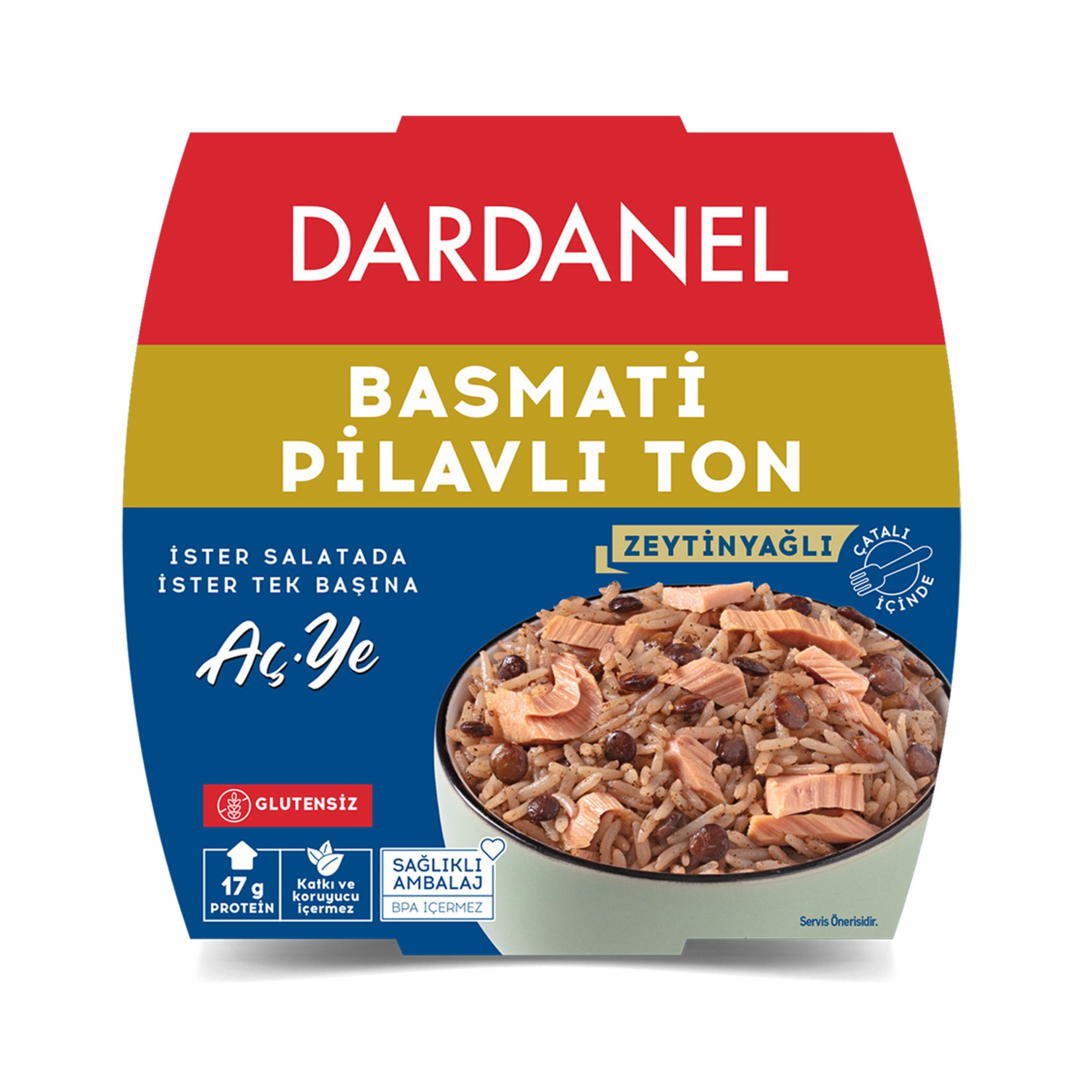 Dardanel Basmati Rice Tuna Ready Meal is a convenient and satisfying combination of basmati rice, tender tuna, green lentils, and olive oil—expertly seasoned for a balanced, ready-to-eat meal.