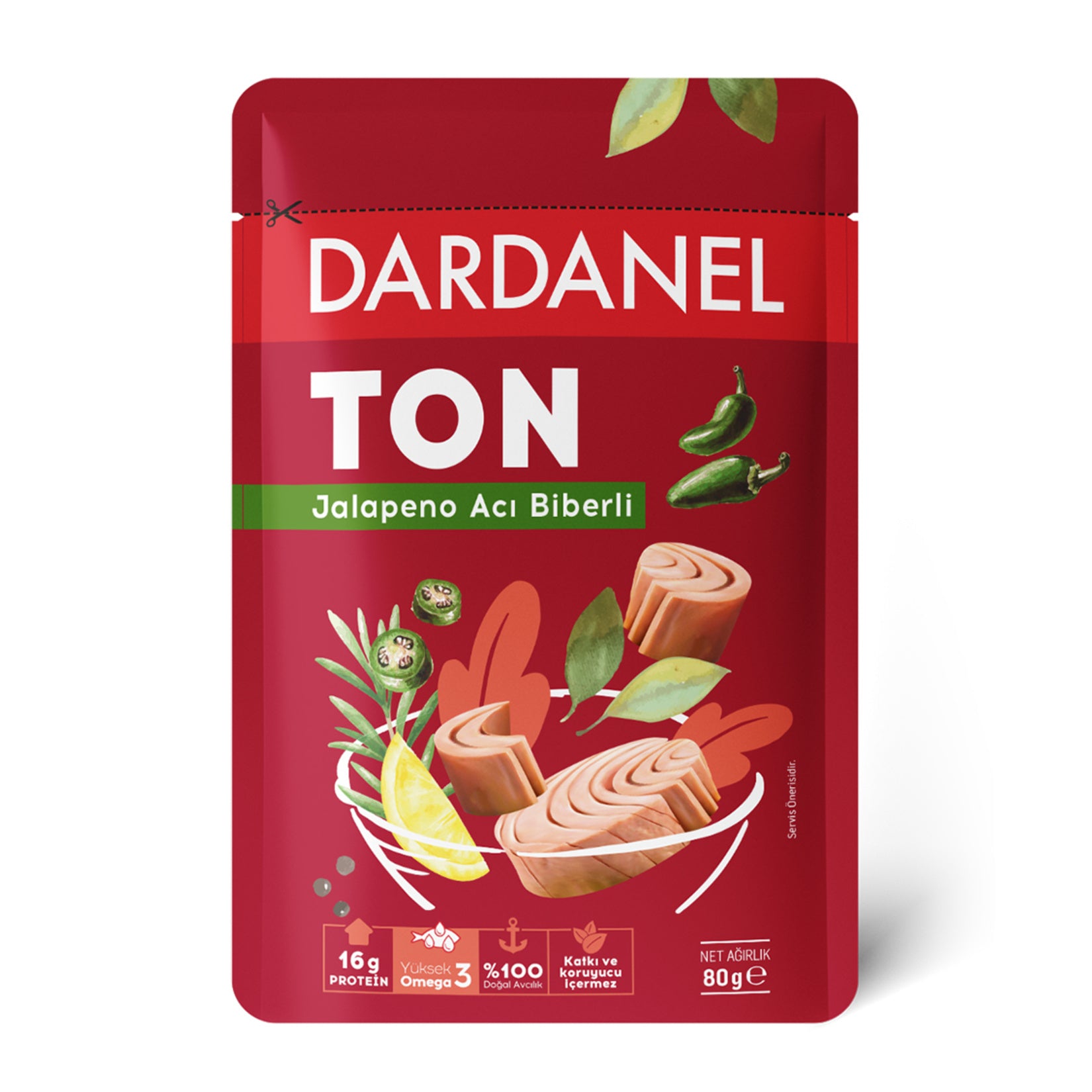 Dardanel Jalapeno Spicy Tuna Pouch brings together premium tuna, smooth olive oil, and a bold kick of jalapeno pepper for a ready-to-eat seafood option packed with flavor.