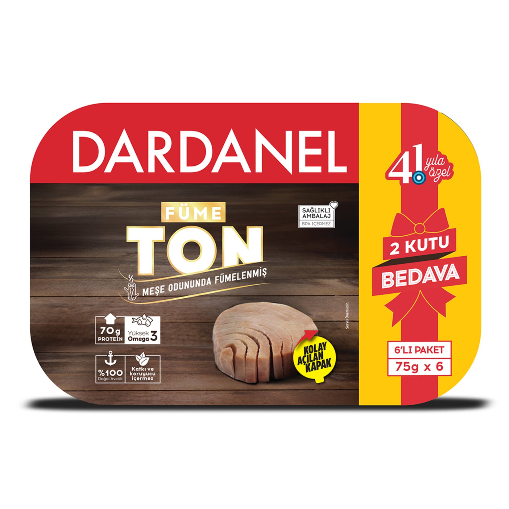 Enjoy the rich taste of Dardanel Smoked Tuna, conveniently packed in 6 individual 75 g cans.