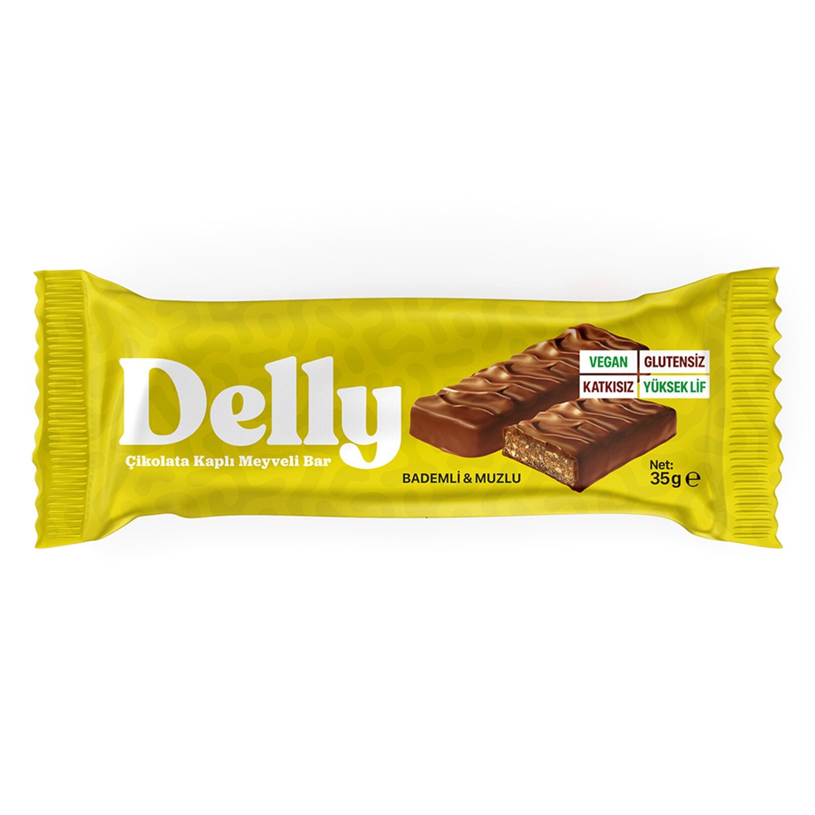 Enjoy the delicious harmony of fruit and nuts with the Delly Chocolate Coated Almond & Banana Fruit Bar.
