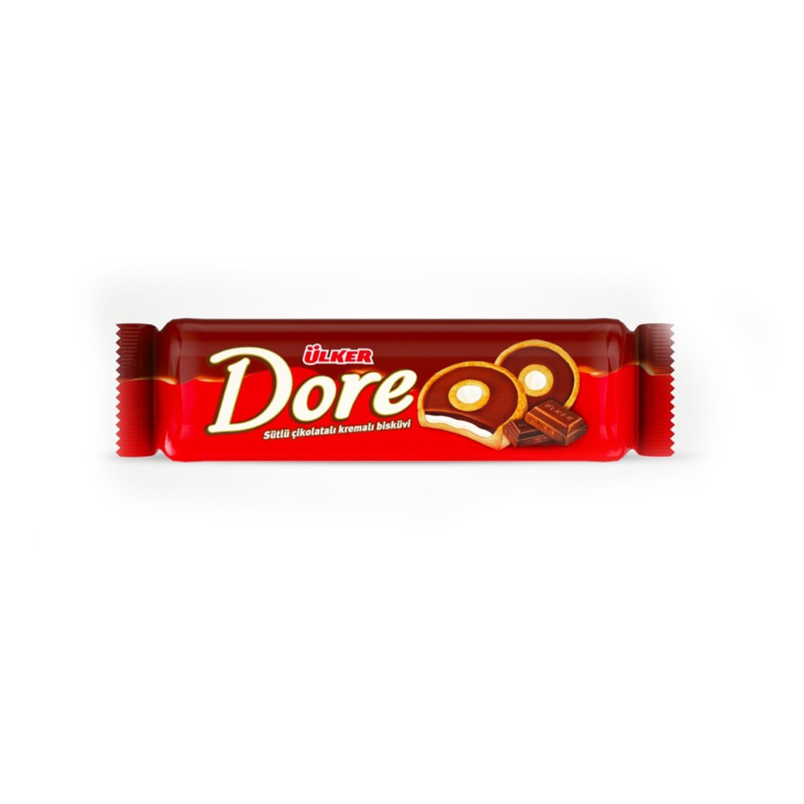 Dore Chocolate Biscuit with Plain Cream offers a delightful combination of crispy biscuit layers coated in rich chocolate and filled with smooth, plain cream.