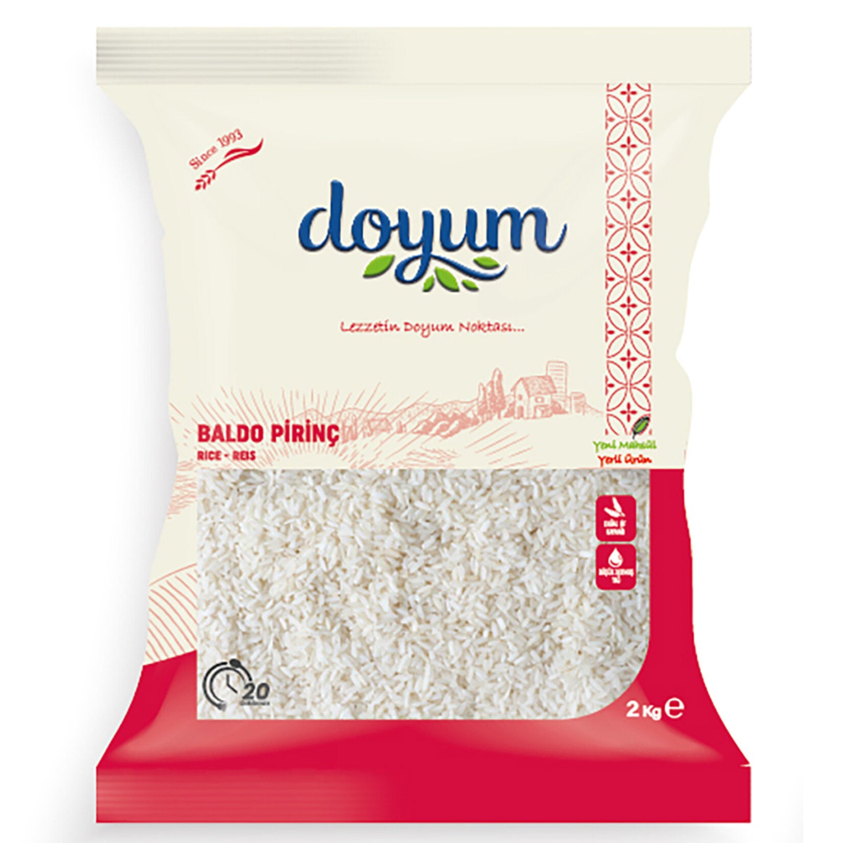 Doyum Baldo Rice is a premium-quality rice variety known for its large, plump grains and exceptional cooking performance.