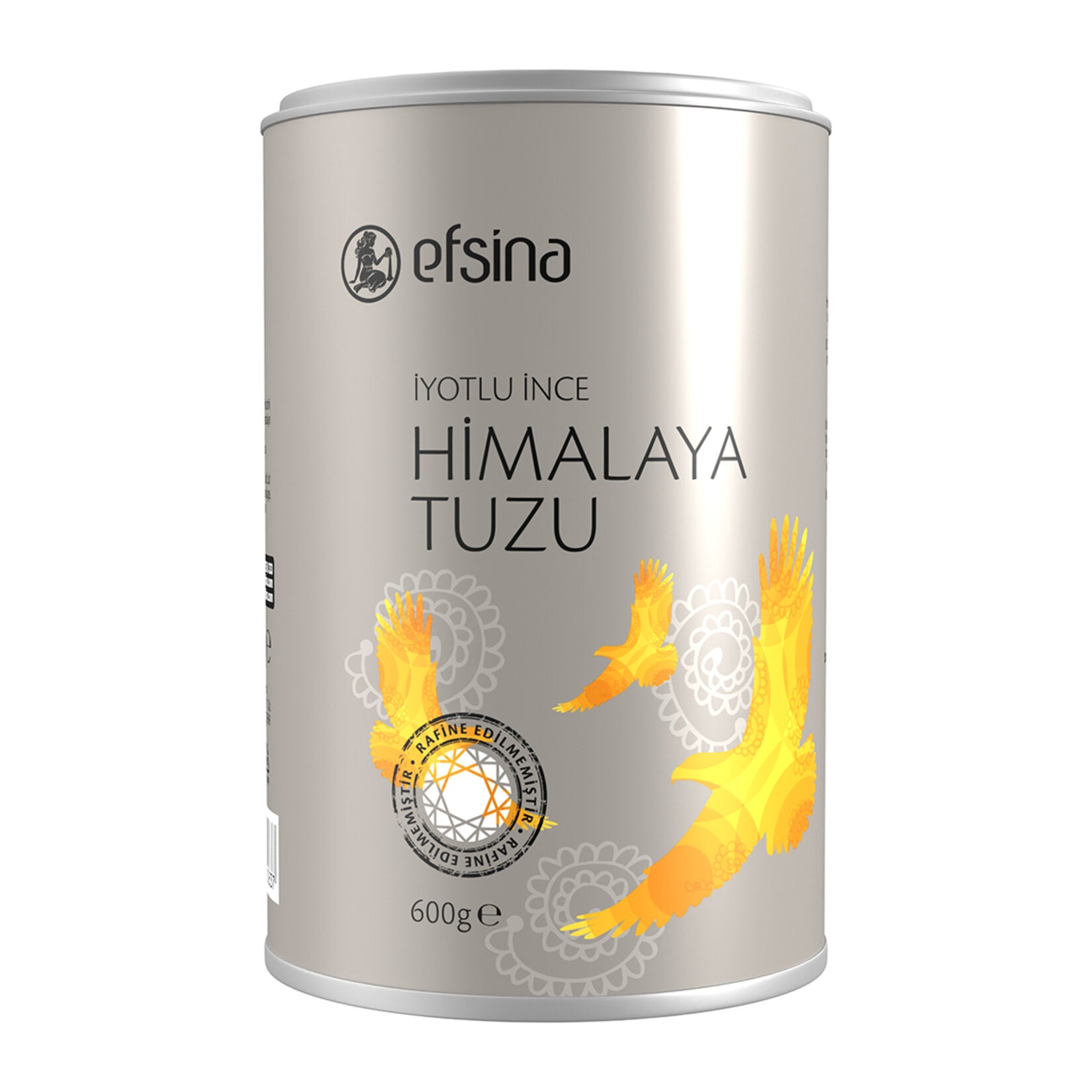 Efsina Himalaya Salt (Fine) brings naturally sourced mineral-rich rock salt to your kitchen in a convenient 600 g cylinder canister.