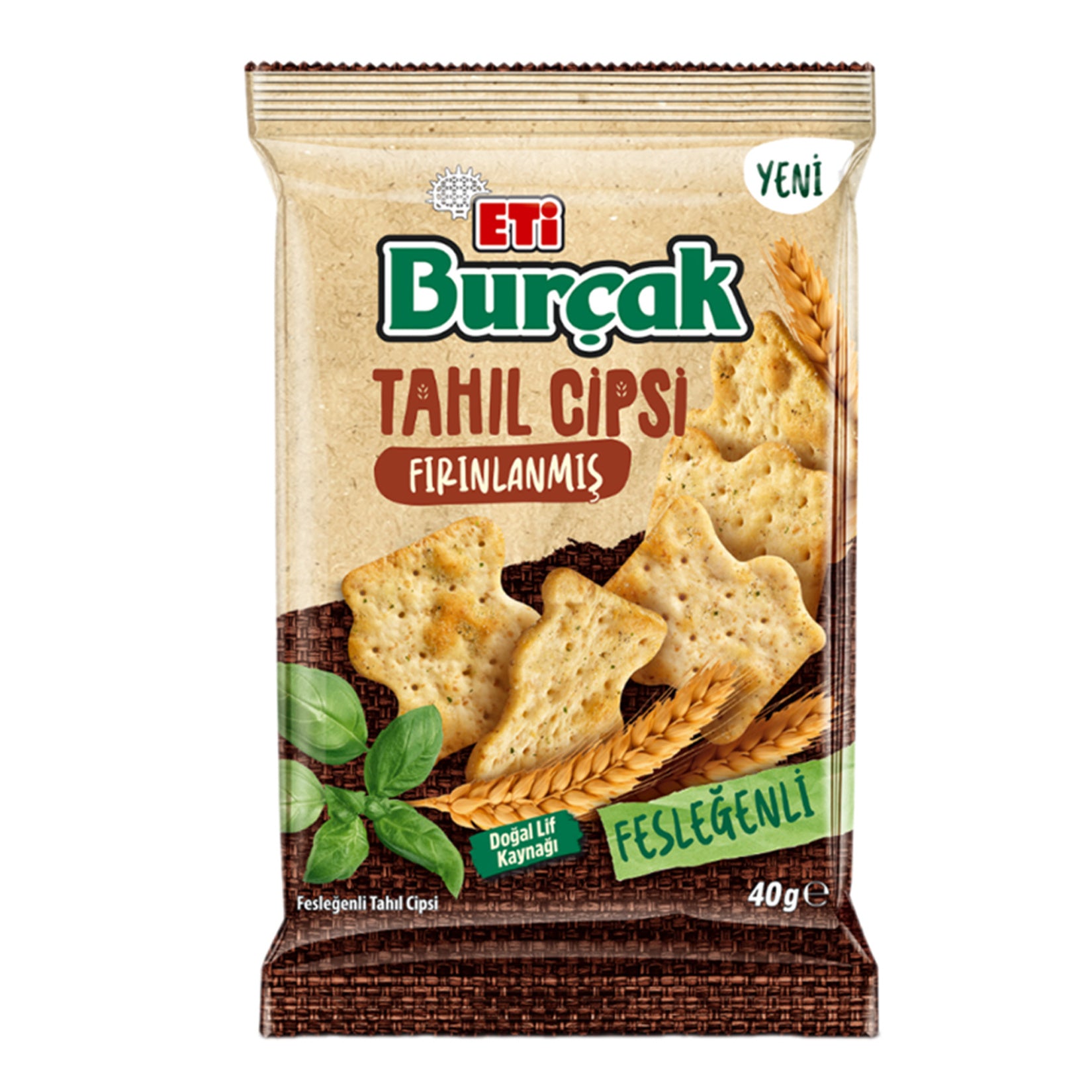 Eti Burcak Grain Chips Basil Flavor bring a bold, herbaceous twist to your snacking routine.