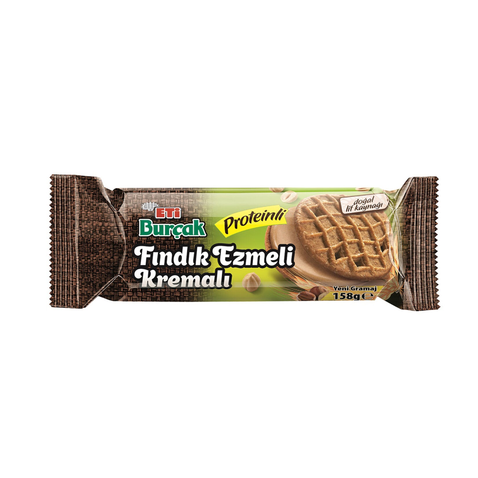 Eti Burcak Hazelnut Cream Protein Biscuit brings together the nutty richness of hazelnut cream and the wholesome crunch of oat biscuits, packed with protein and fiber.
