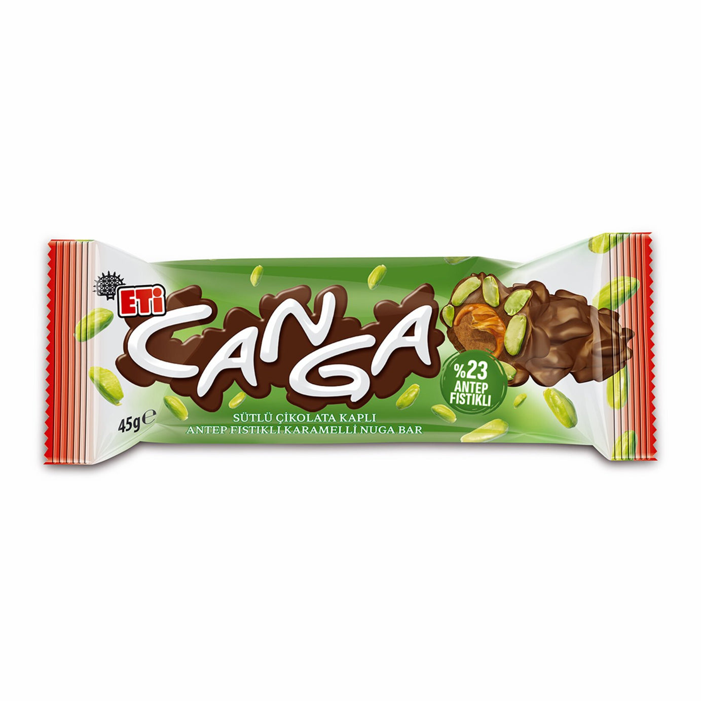 Eti Canga Pistachio Chocolate Bar front packaging