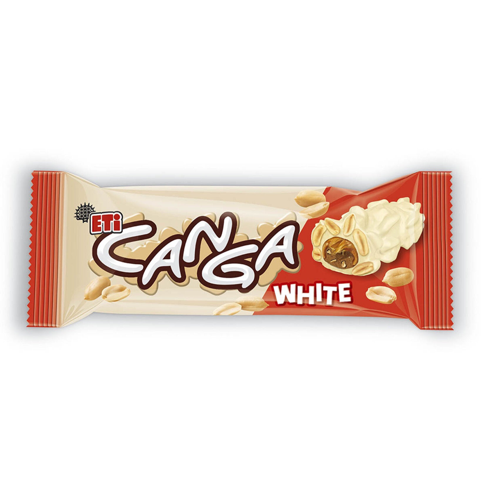 Eti Canga White Chocolate Coated Peanut Caramel Bar brings together crunchy peanuts, rich caramel, a