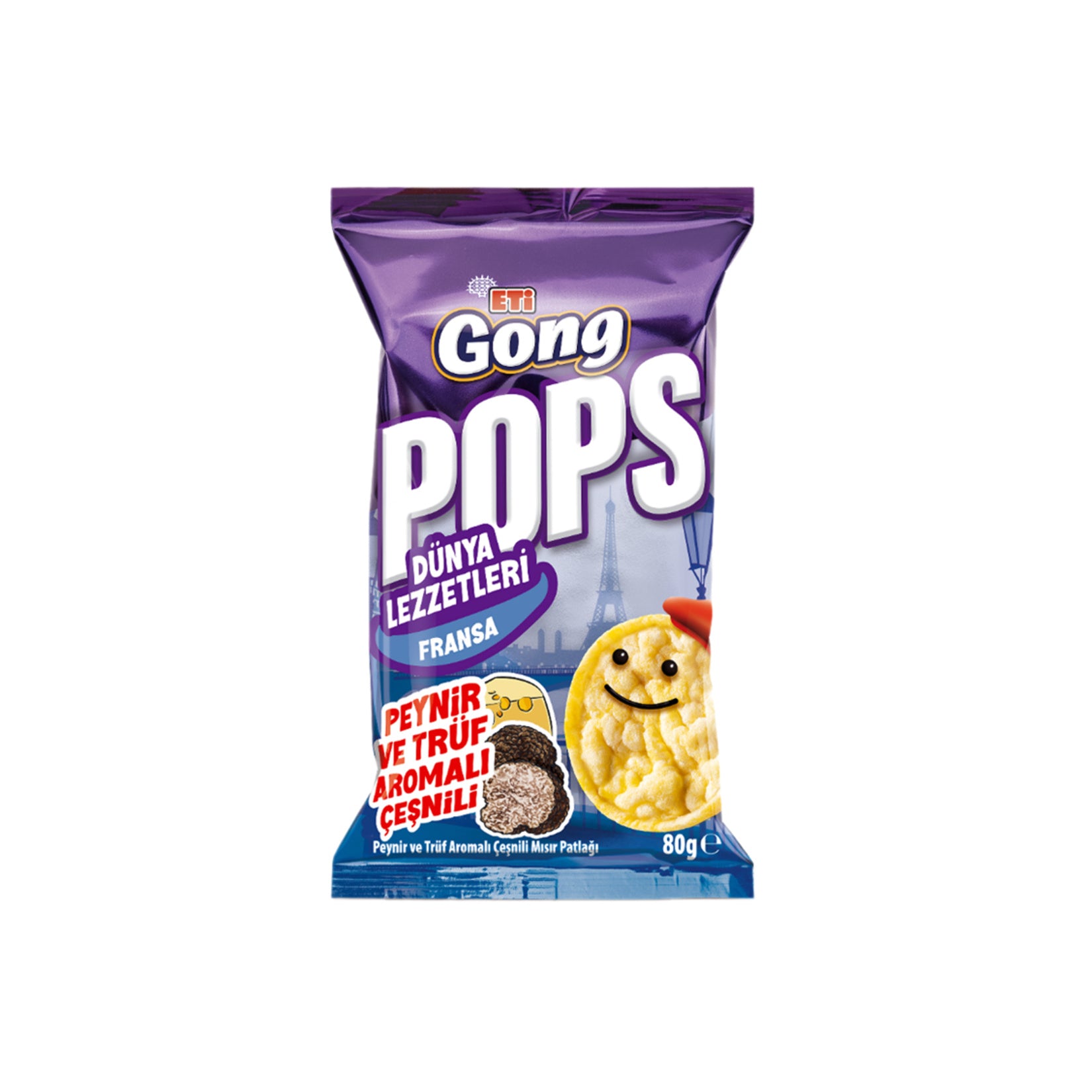 Eti Gong Pops Cheese and Truffle Flavored Popcorn delivers a bold and savory snacking experience straight from Türkiye.