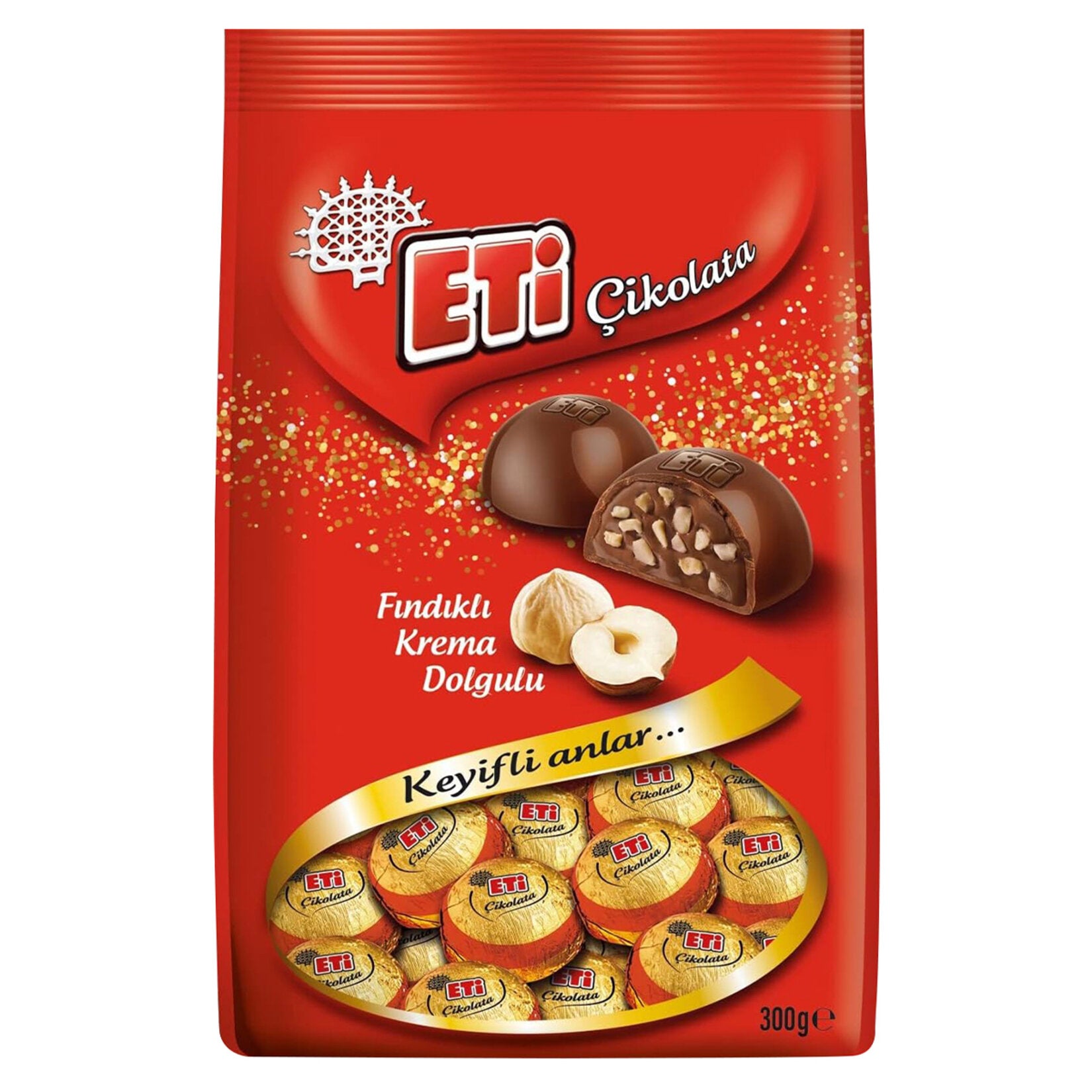 Eti Hazelnut Cream Filled Milk Chocolate brings together a generous layer of smooth hazelnut cream and rich milk chocolate for a satisfying treat in every bite.