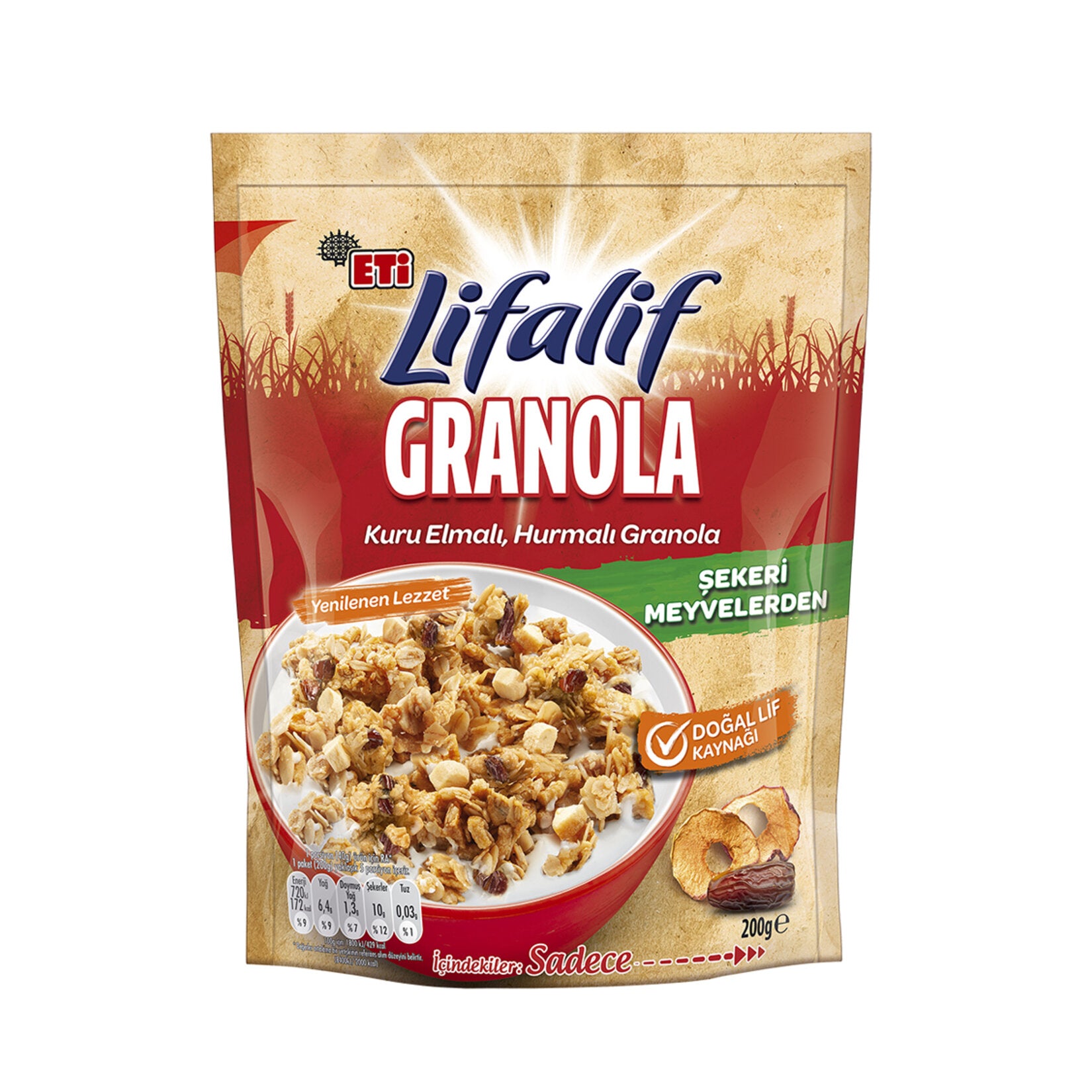 Start your morning with the naturally sweet taste of Lifalif Apple Date Granola.