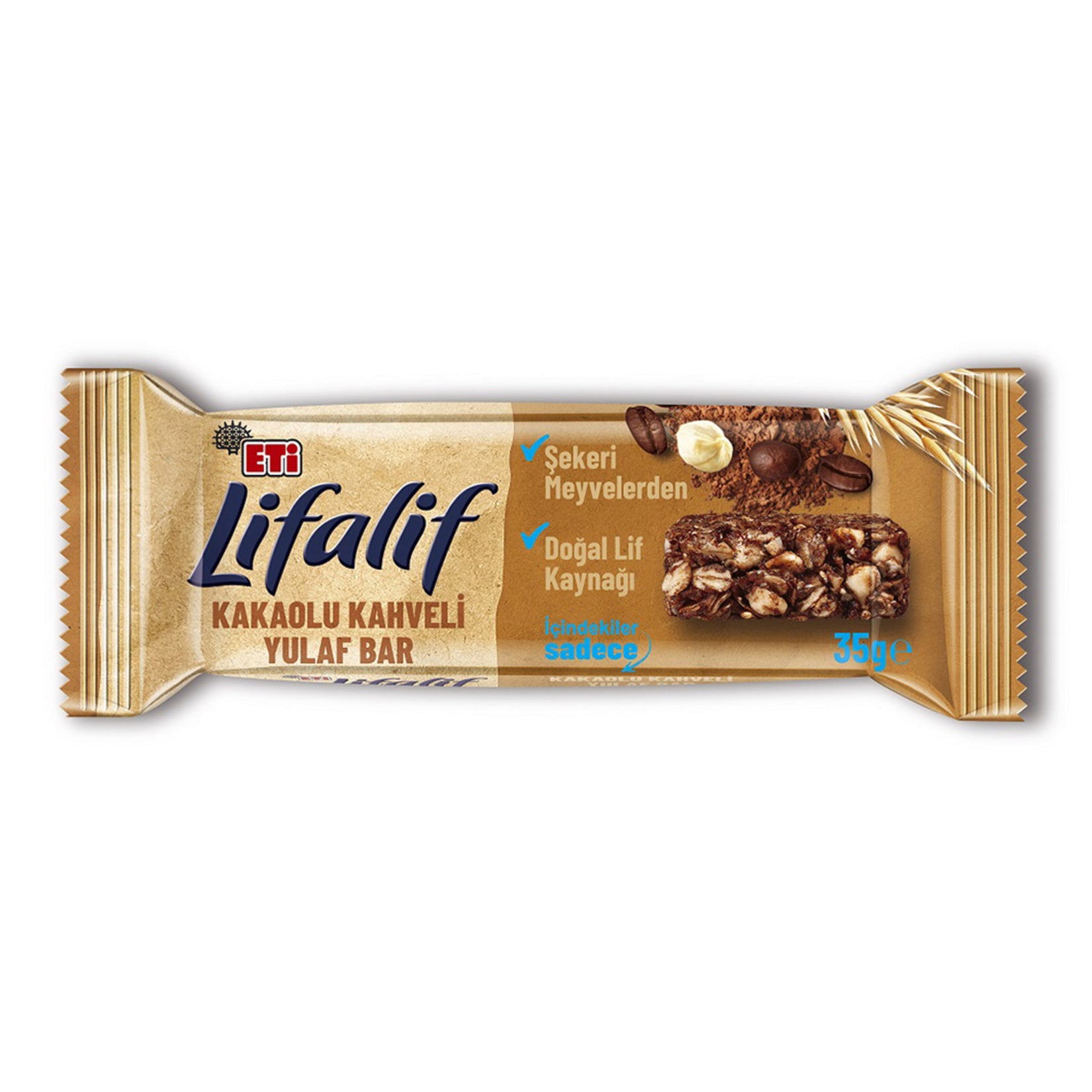 Discover the rich and satisfying taste of the Eti Lifalif Cacao Coffee Oat Bar, a wholesome snack packed with natural ingredients and bold flavors.