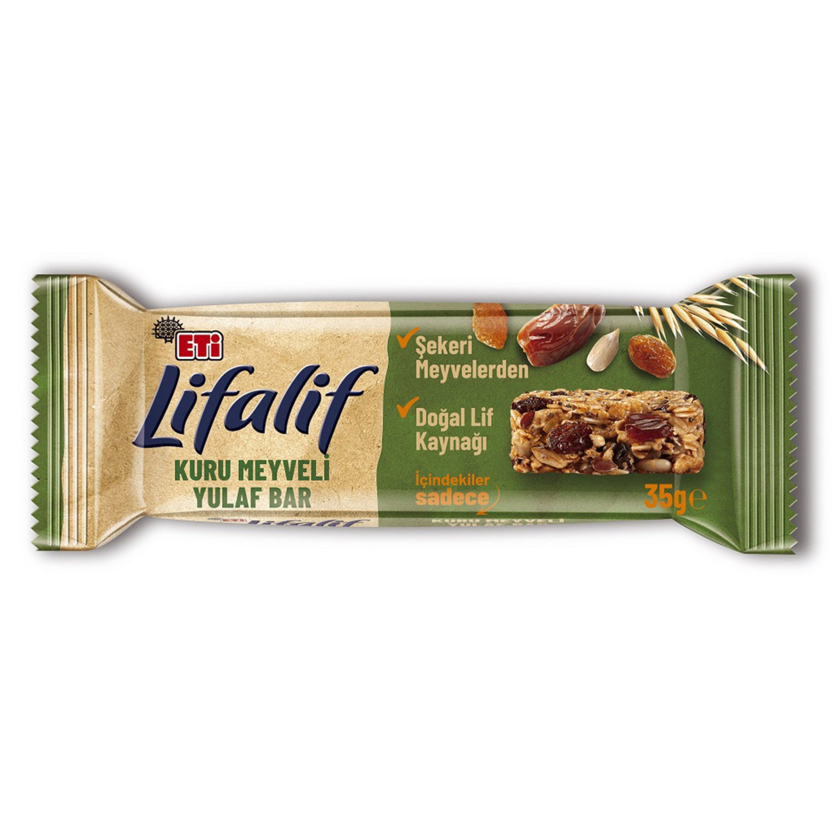 Eti Lifalif Dried Fruit Oat Bar front packaging