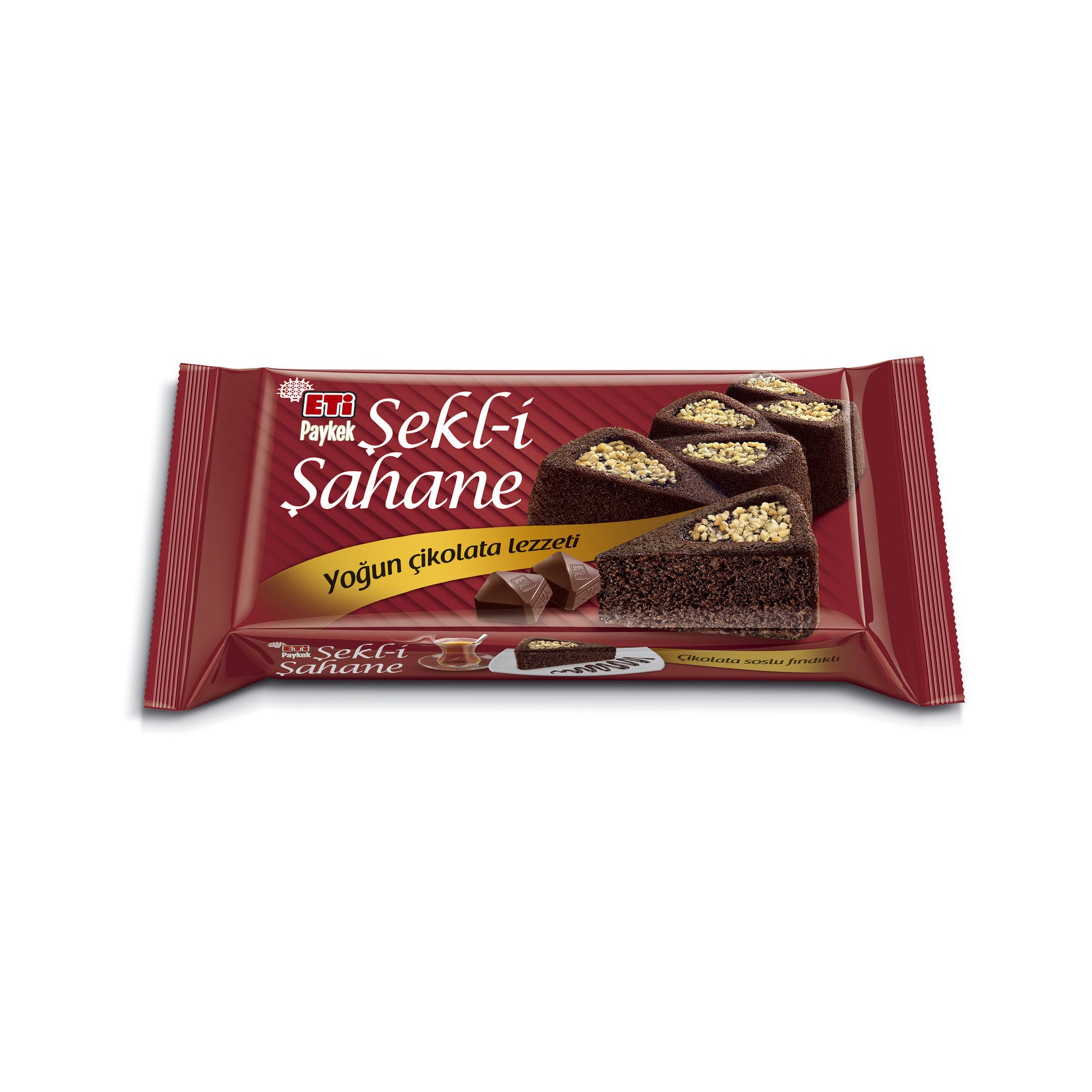 Discover the rich taste of Eti Paykek Shekli Sahane Chocolate Glazed Hazelnut Cake, a premium Turkish cake that brings together moist texture, velvety chocolate glaze, and crunchy hazelnuts.