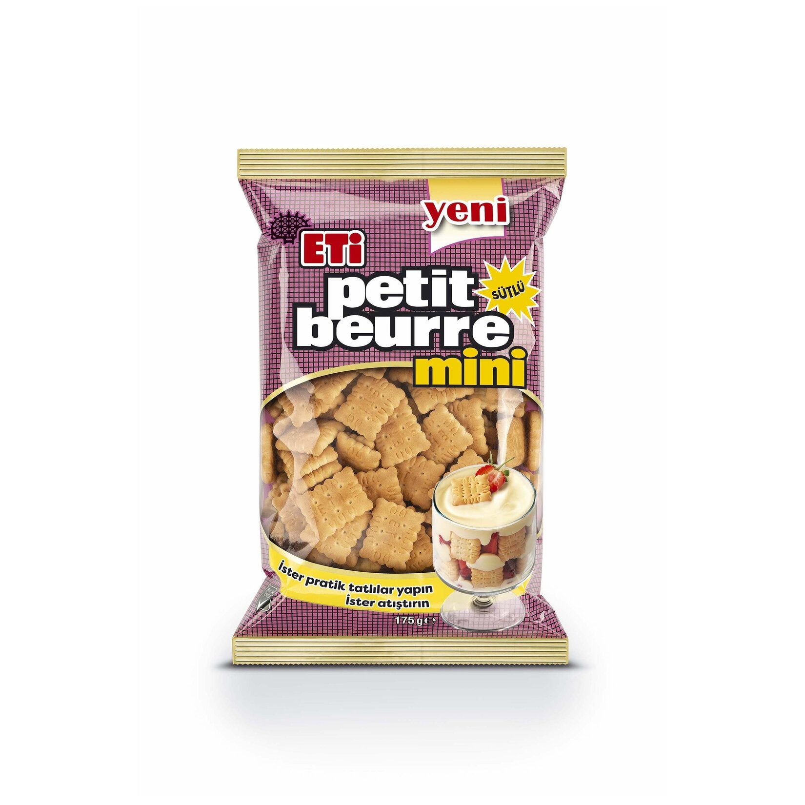 Eti Petit Beurre Mini Biscuits bring the classic taste of Turkish tea biscuits in a fun, bite-sized form.