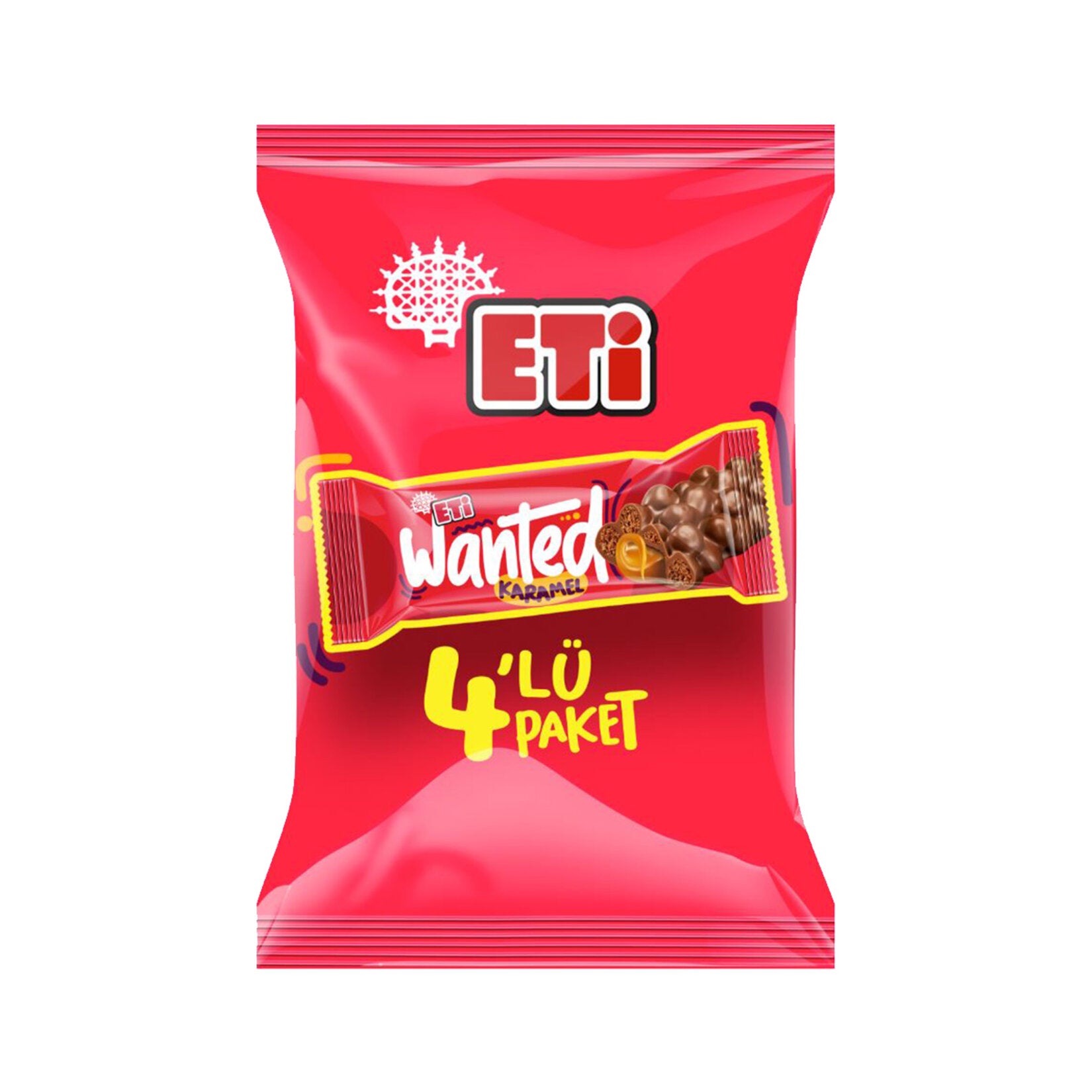 Eti Wanted Caramel Bar with Wheat Crisps delivers a rich blend of smooth milk chocolate, gooey caram