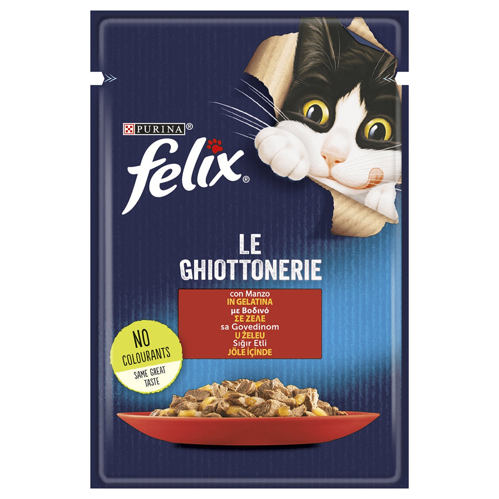 Felix Beef Wet Cat Food is a savory and balanced meal made with beef and selected animal-derived ingredients to support your cat’s daily nutritional needs.