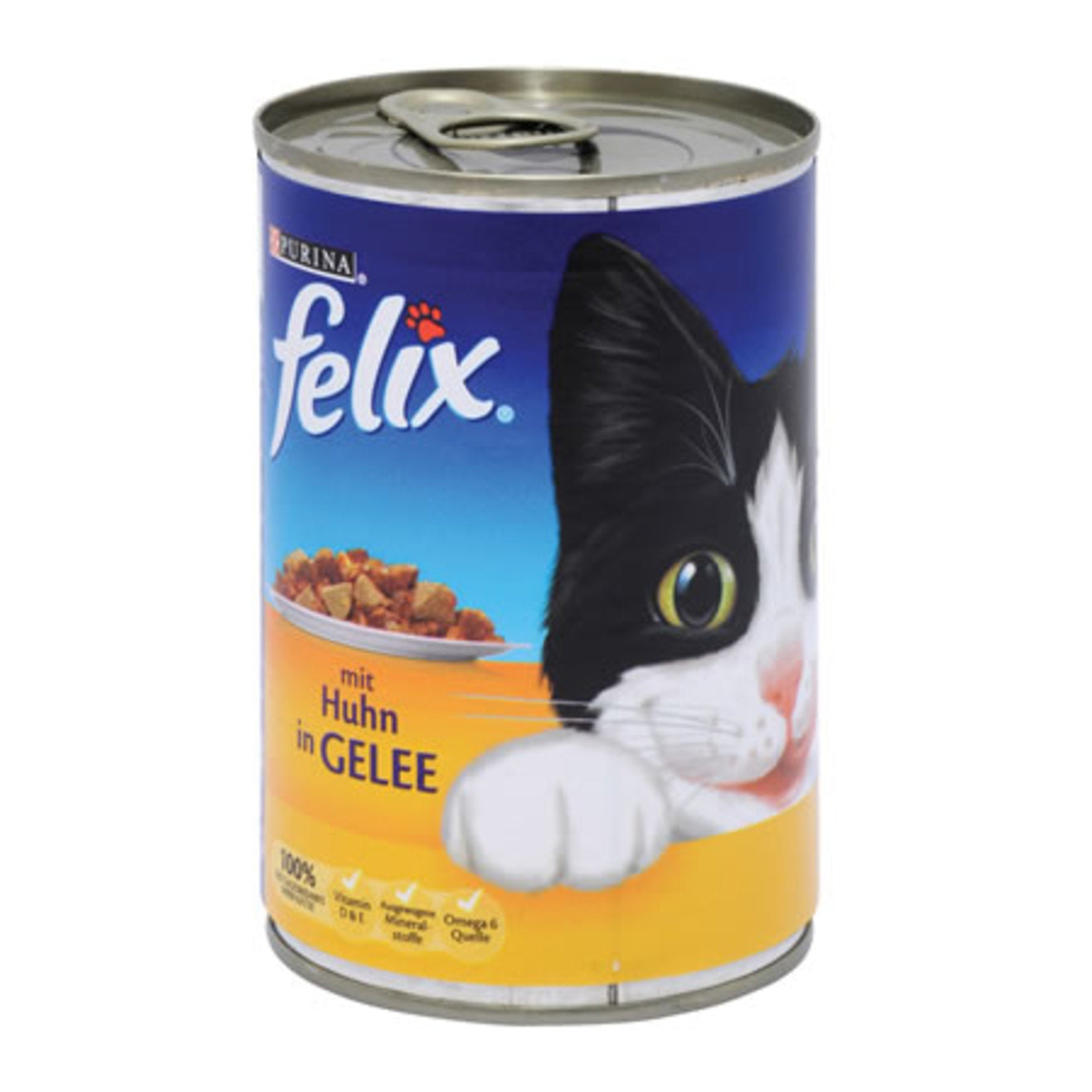 Felix Chicken Canned Cat Food 400 g is a flavorful wet food option made for adult cats who enjoy tender chicken-based meals.