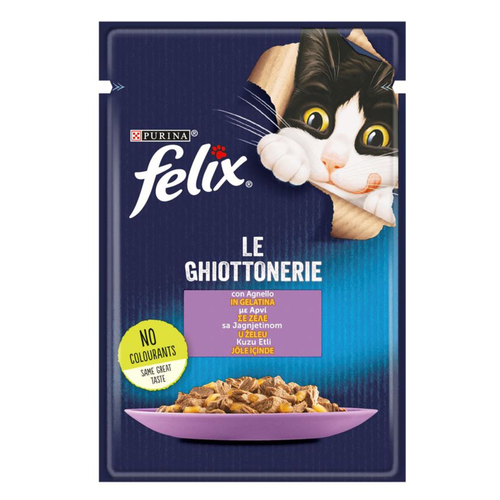 Felix Lamb Wet Cat Food 85 g is a savory and complete wet meal made with lamb and carefully selected ingredients to help support your cat’s daily nutritional needs.