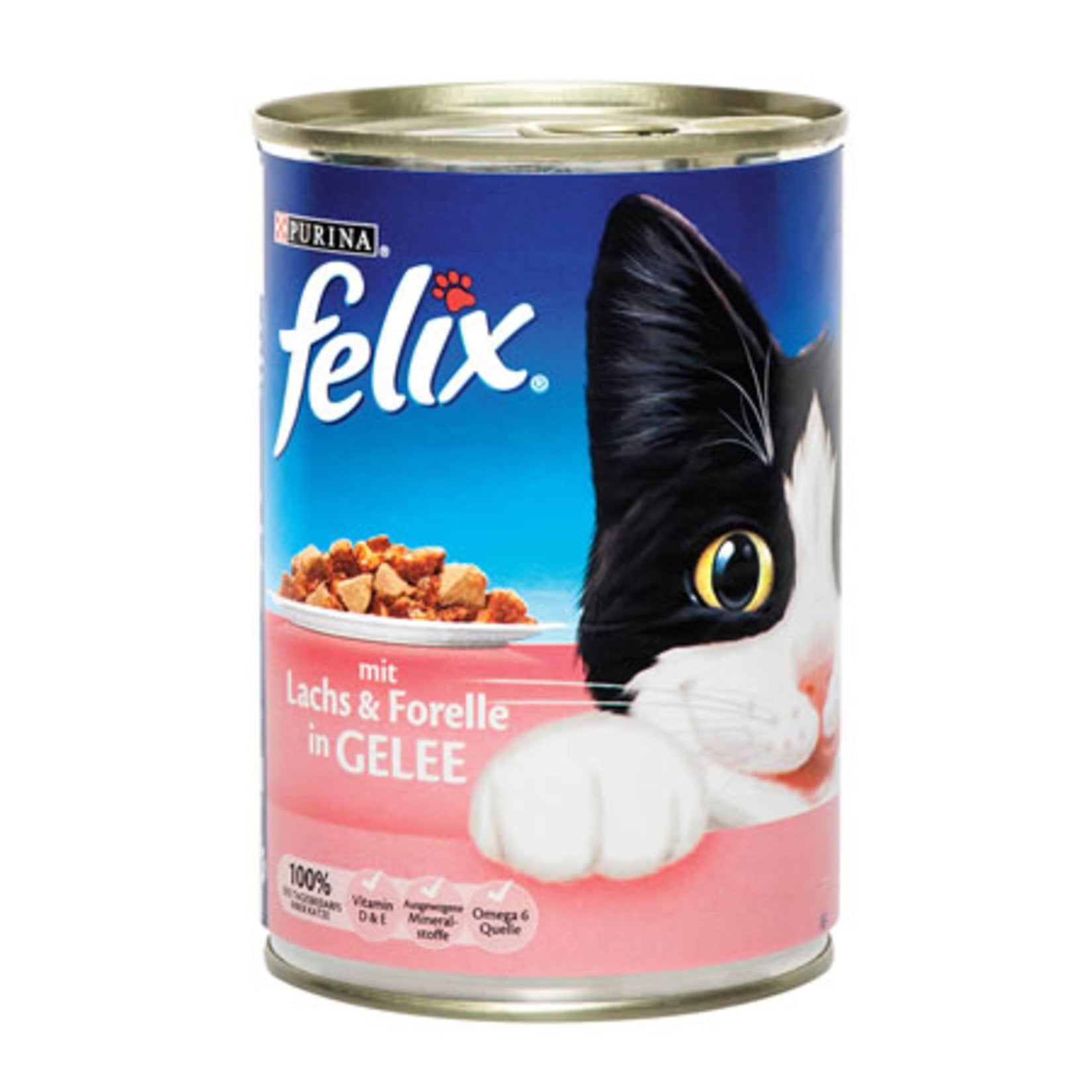 Felix Salmon Canned Cat Food 400g is a flavorful wet food option made for adult cats who enjoy the rich taste of salmon.
