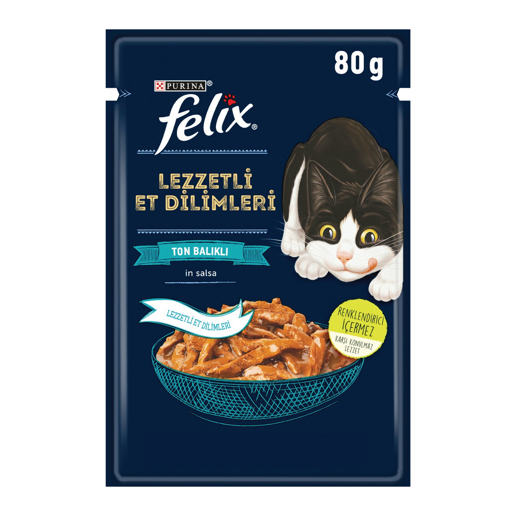 Felix Tuna Wet Cat Food is a flavorful complete meal made with tender slices and real tuna (4%), specially prepared for adult cats.