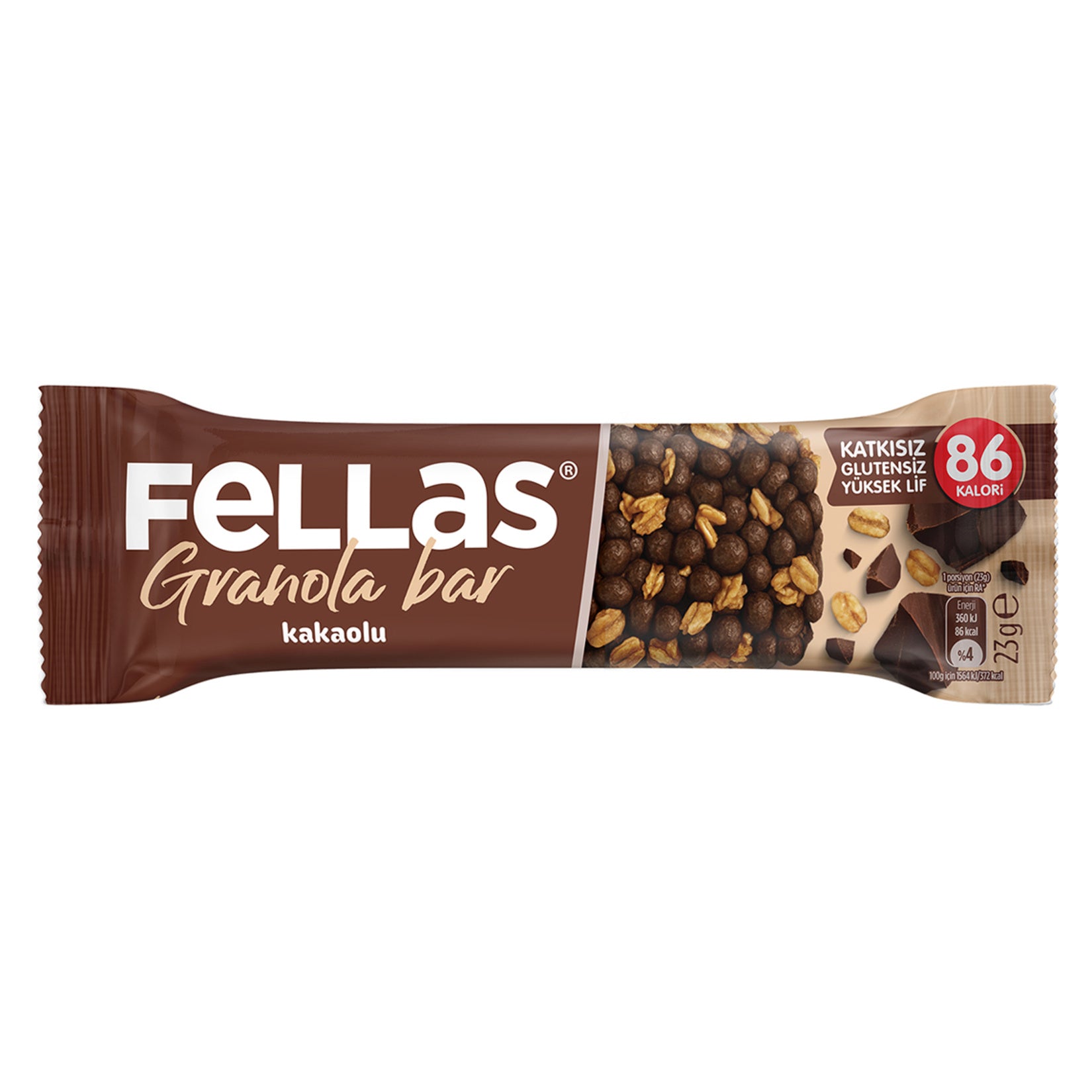 Fellas Cacao Granola Bar is a deliciously wholesome snack made with gluten-free oats, puffed rice, natural date juice, and rich cacao.