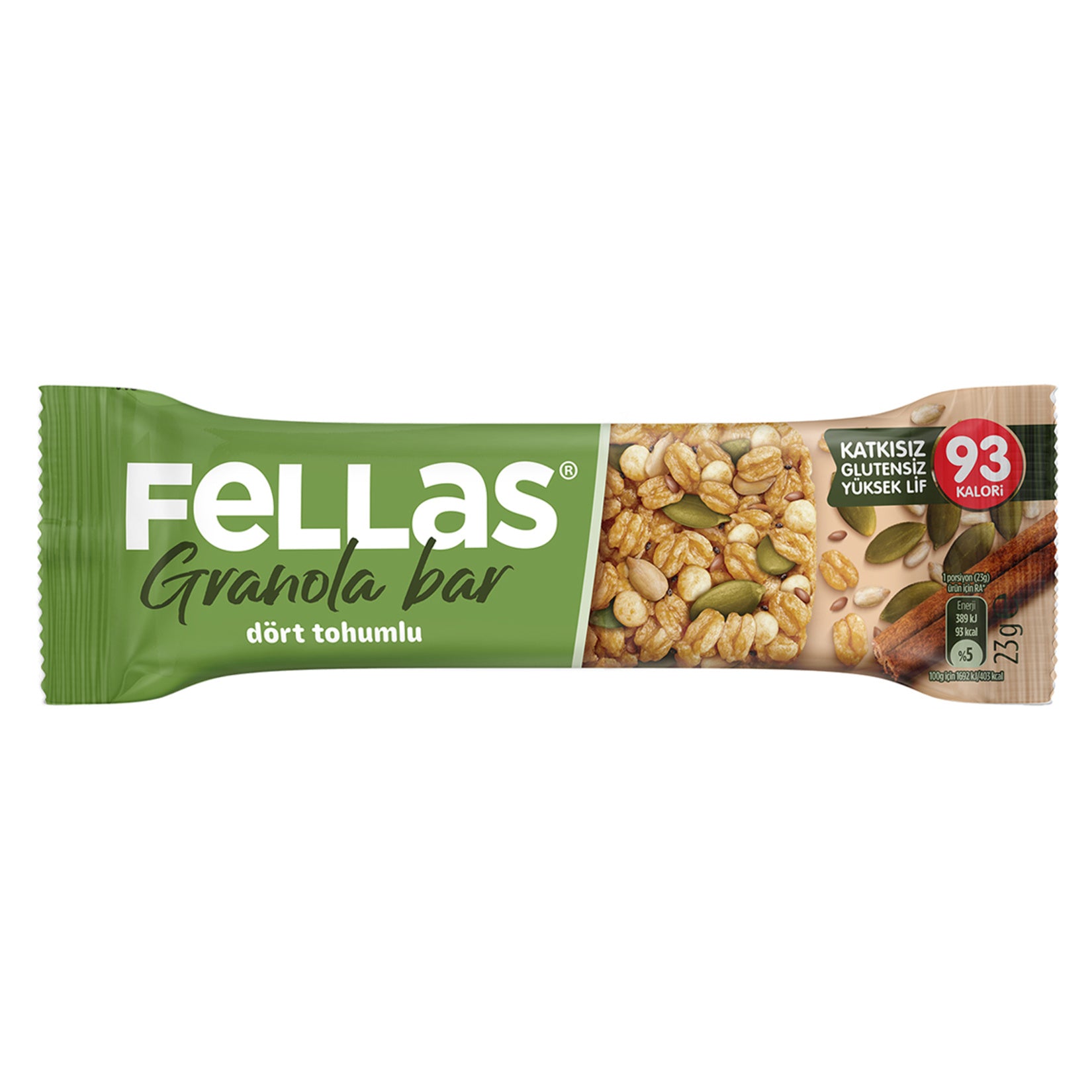 Fellas Four Seed Granola Bar brings you a wholesome snack packed with natural ingredients and bold nutrition.