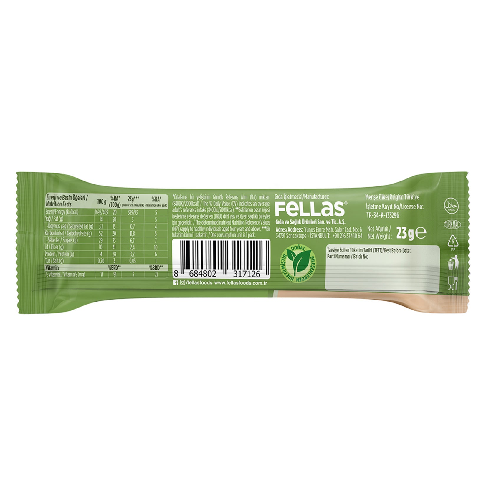Fellas Four Seed Granola Bar brings you a wholesome snack packed with natural ingredients and bold nutrition.