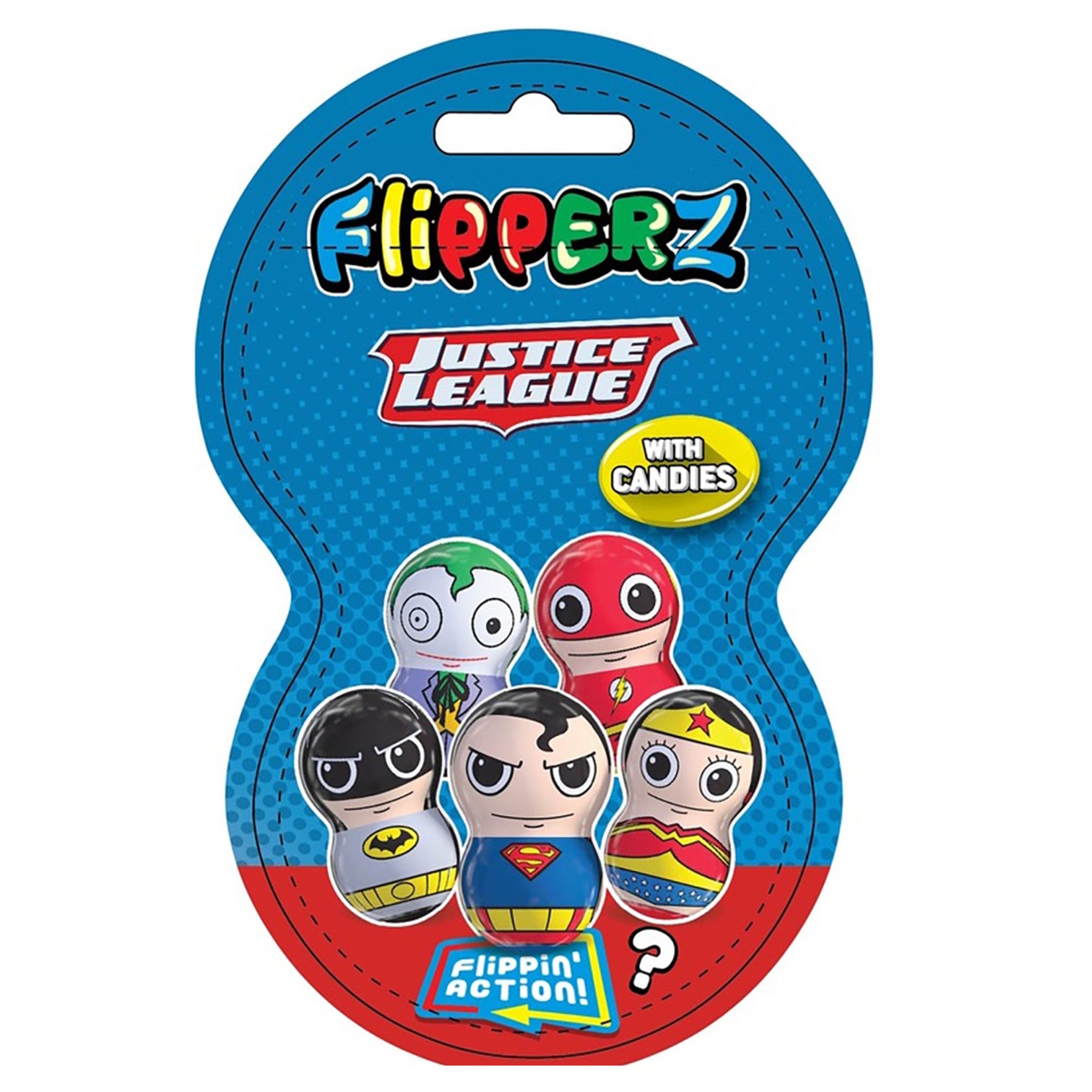 Flipperz Justice League Candy is a fun and colorful fruity treat inspired by your favorite superhero characters.
