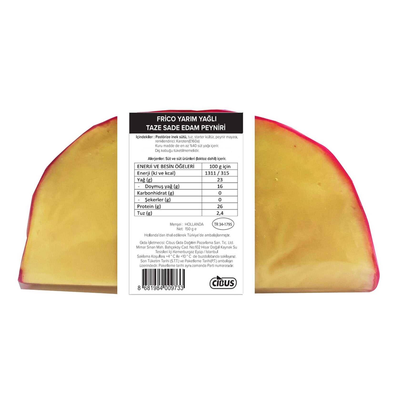 Frico Semi-Skim Fresh Plain Edam Cheese is a smooth, mild, and slightly nutty Dutch-style cheese made with high-quality milk.