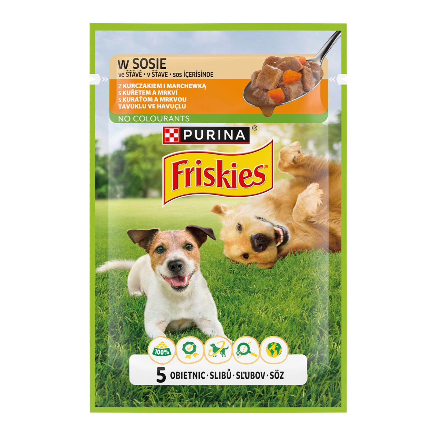 Friskies Chicken & Carrot Wet Dog Food 85 g is a complete and balanced meal formulated to support your dog’s daily nutritional needs.