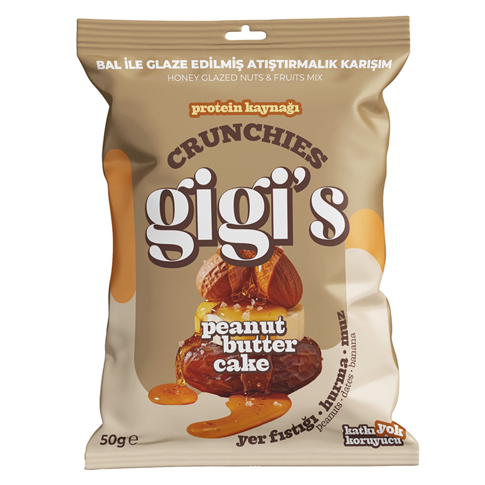 Gigi's Peanut Date Banana Snack is a naturally sweet and satisfying bite made with a simple blend of peanuts, honey, dates, dried banana, and a touch of sea salt.