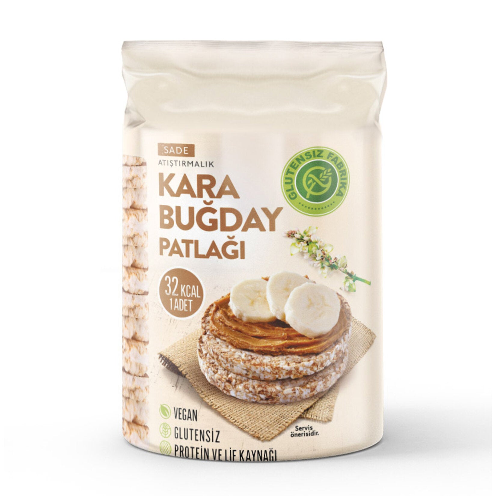 Glutensiz Fabrika Plain Buckwheat Crispbread is a light, crunchy, and nutritious snack made from 100% buckwheat.