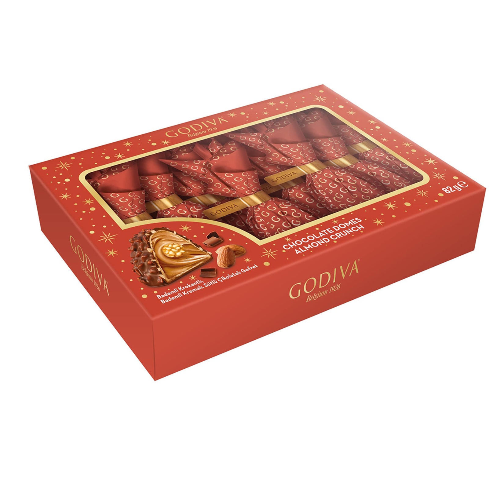Celebrate the season with the Godiva Domes New Year Almond Chocolate, a luxurious treat crafted for chocolate lovers.