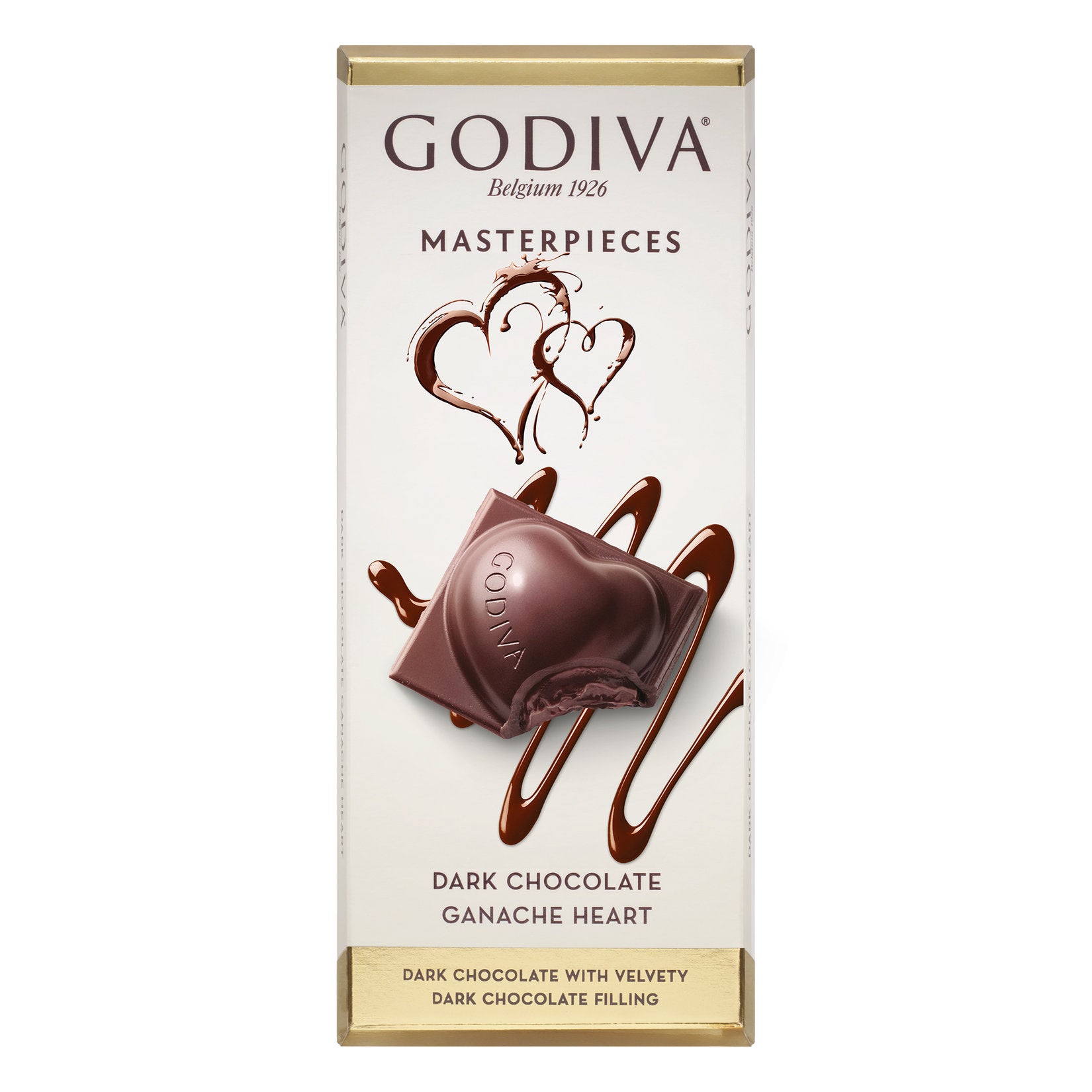 Godiva Masterpieces Dark Chocolate Bar brings the luxurious taste of Belgian-style dark chocolate to your fingertips.