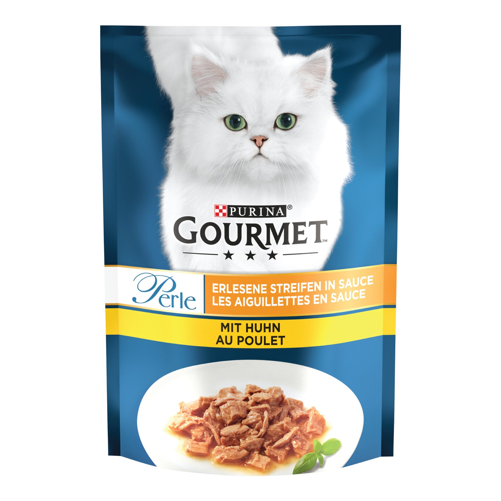 Gourmet Perle Chicken Wet Cat Food is a complete and flavorful meal designed for adult cats.