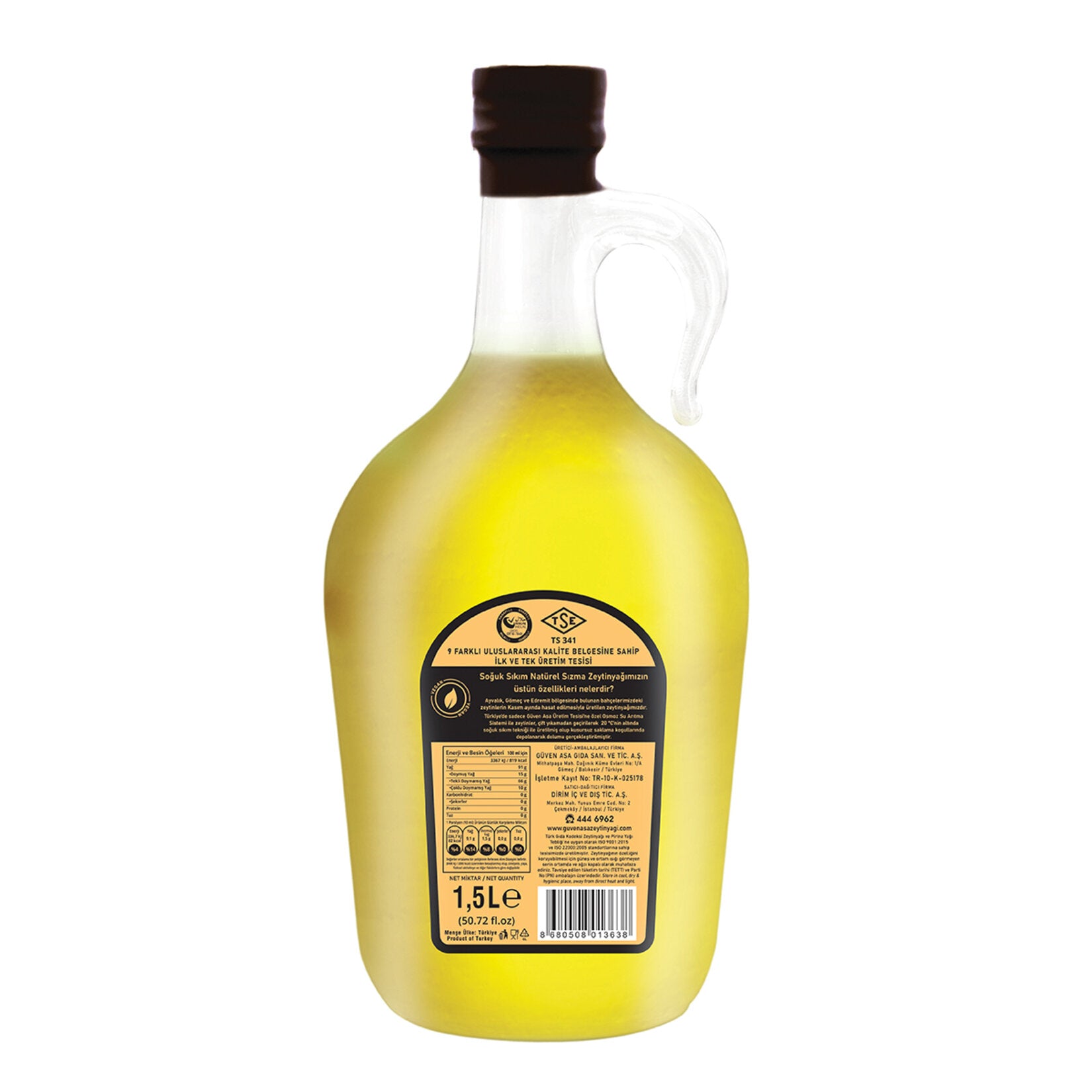 Experience the rich taste and premium quality of Guven Asa Natural Extra Virgin Olive Oil, cold-pressed to preserve its full-bodied flavor and natural nutrients.