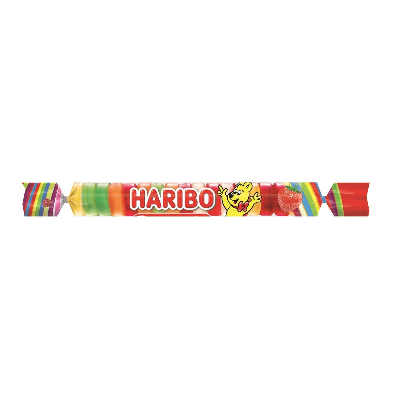 Haribo Mega Roulette Fruit Flavored Soft Candy brings a burst of fruity fun in every bite.