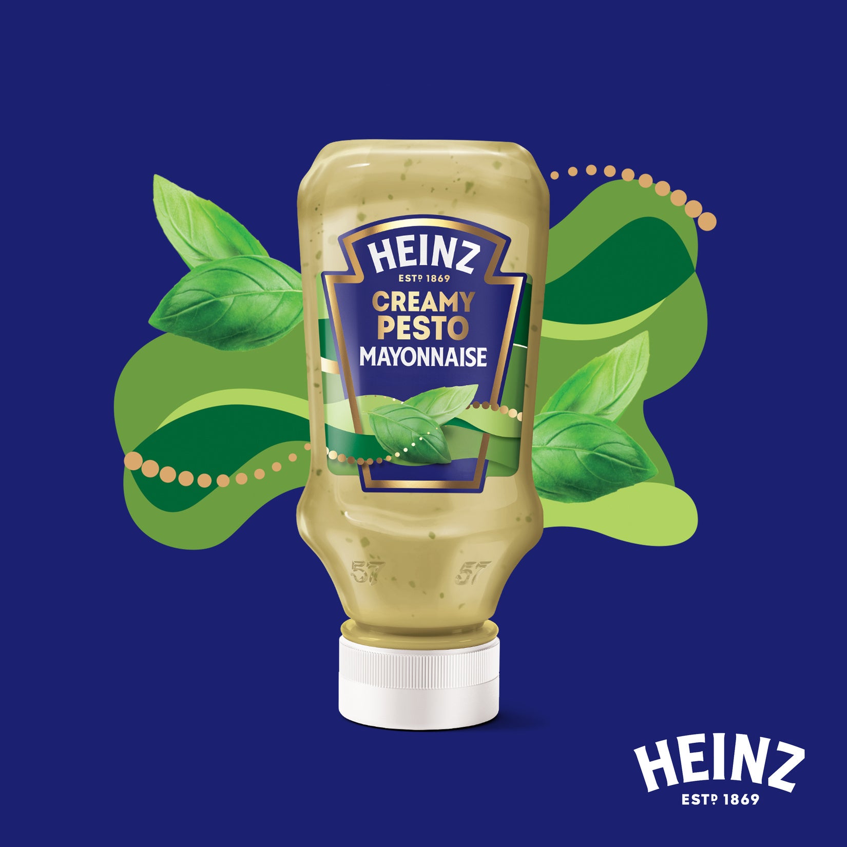 Heinz Pesto Mayonnaise brings together the creamy richness of classic mayonnaise with the fresh, aromatic taste of basil pesto.