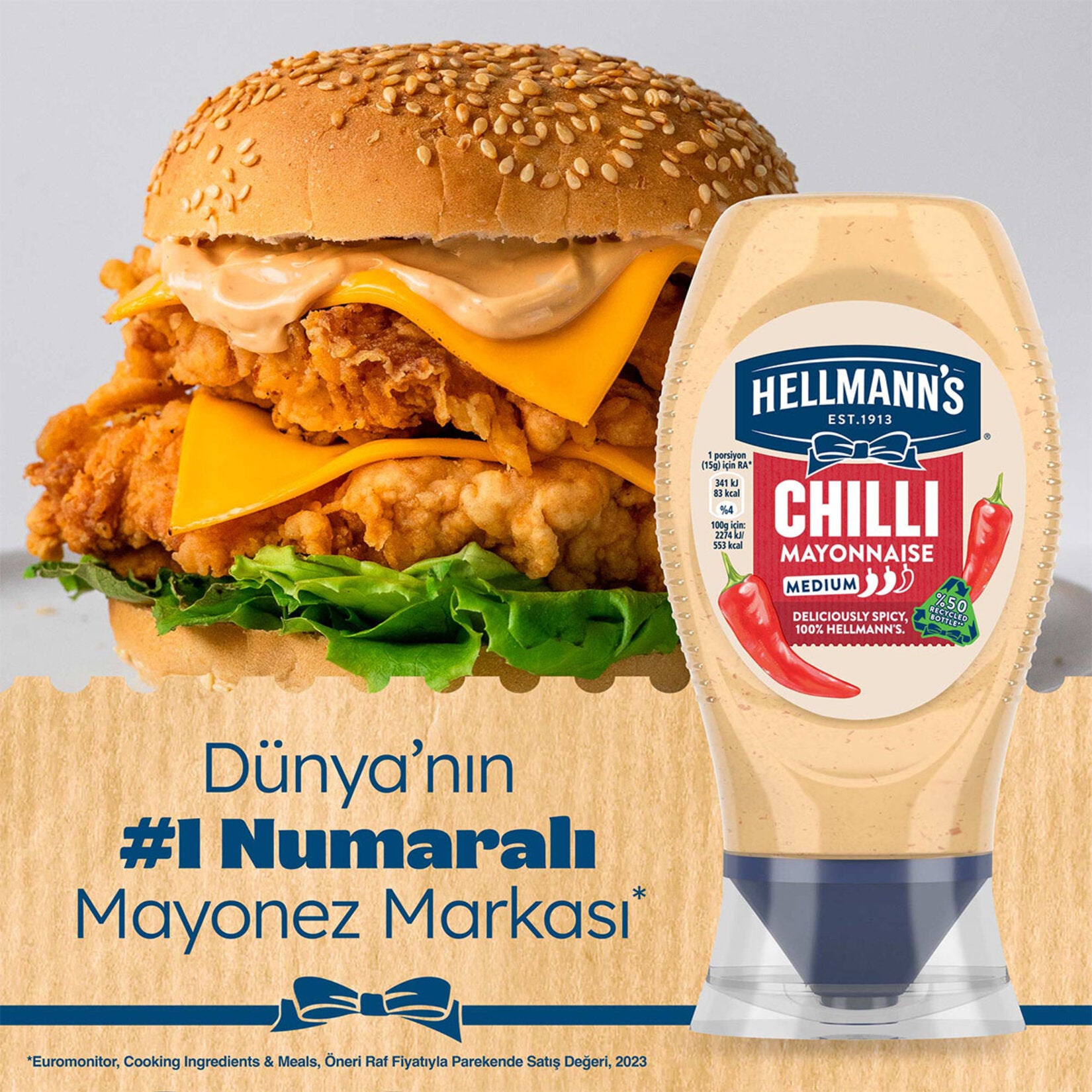 Add bold heat to your favorite meals with Hellmann's Spicy Mayonnaise.