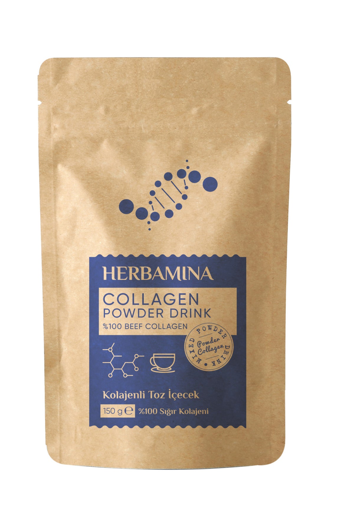 Herbamina Collagen Powder Drink Mix is a pure, unflavored collagen supplement made from 100% bovine collagen.