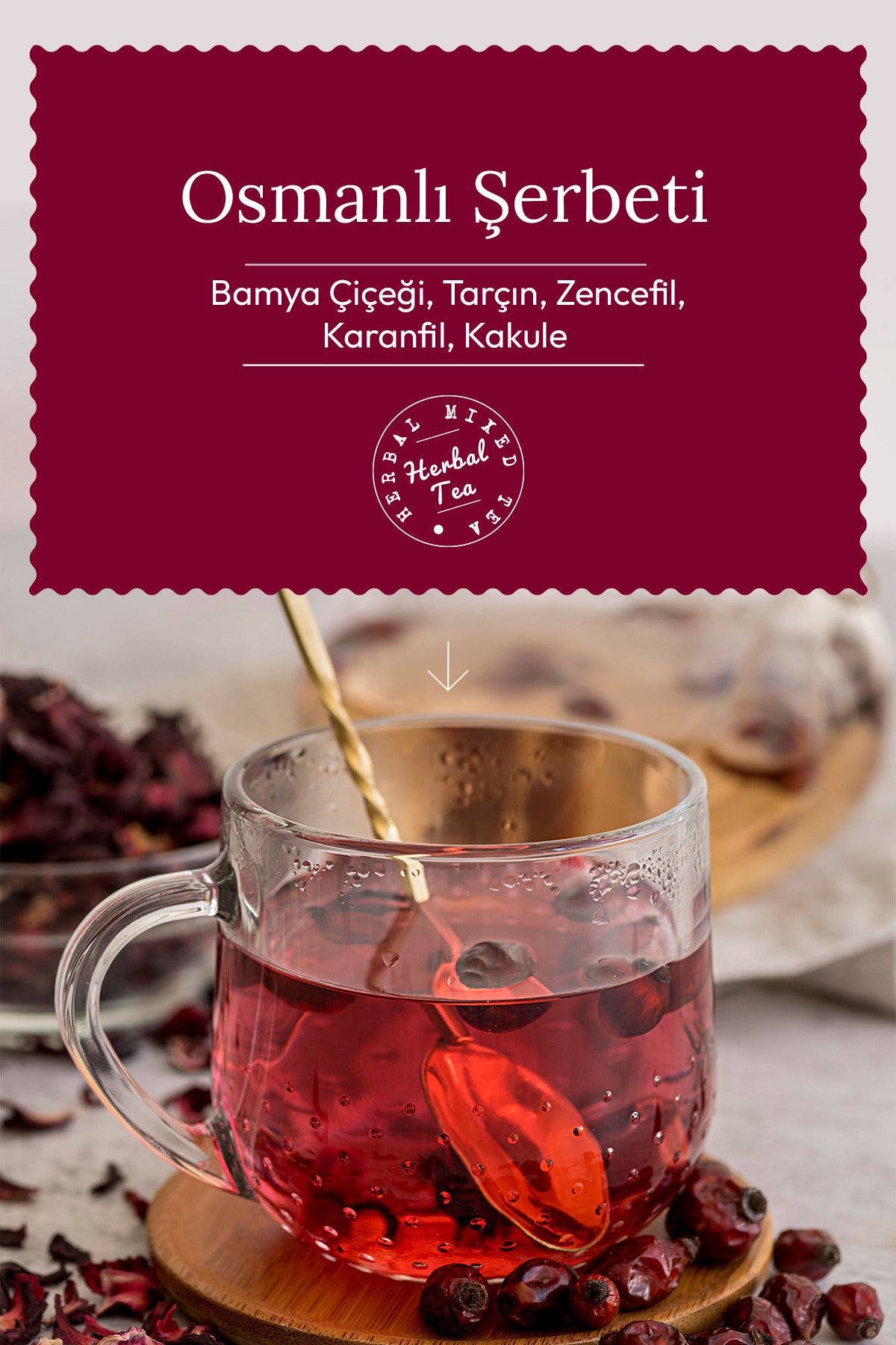 Herbamina Ottoman Sherbet Herbal Tea brings the timeless flavors of traditional Ottoman sherbet into a convenient tea bag format.