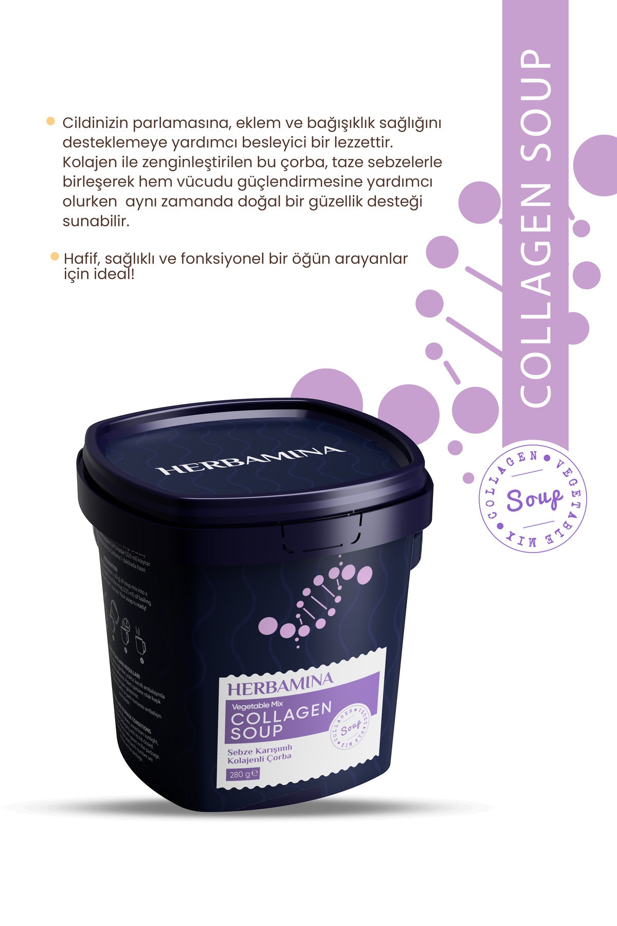 Herbamina Vegetable Mix Collagen Soup brings a nourishing and flavorful touch to your daily routine.