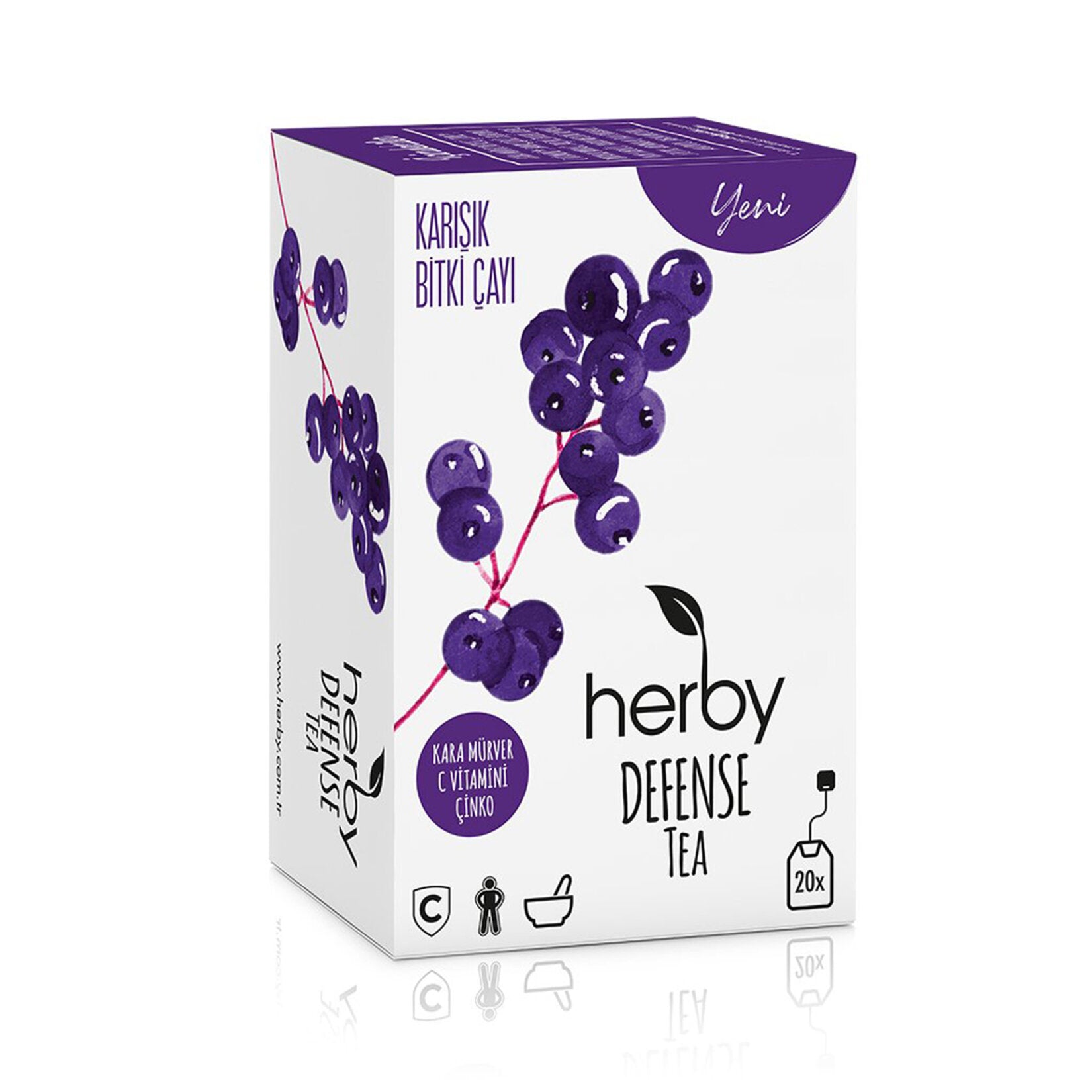 Herby Defense Tea Kara Mürverli is a carefully crafted herbal blend with elderberry, vitamin C, and zinc, designed to support your daily wellness routine.