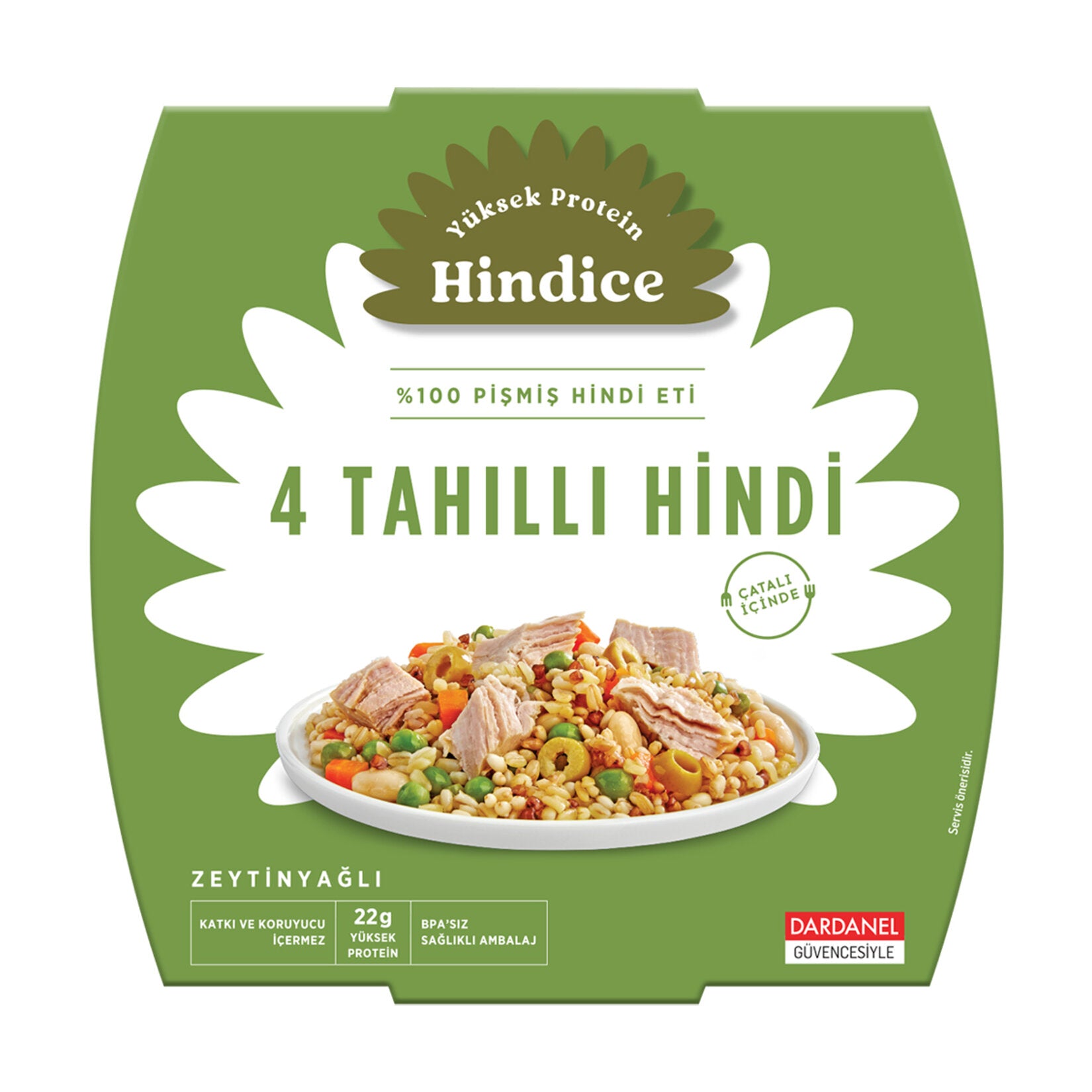 Hindice 4 Tahilli Turkey with Grains brings together tender turkey meat and a wholesome blend of four grains in one convenient ready-to-eat meal.
