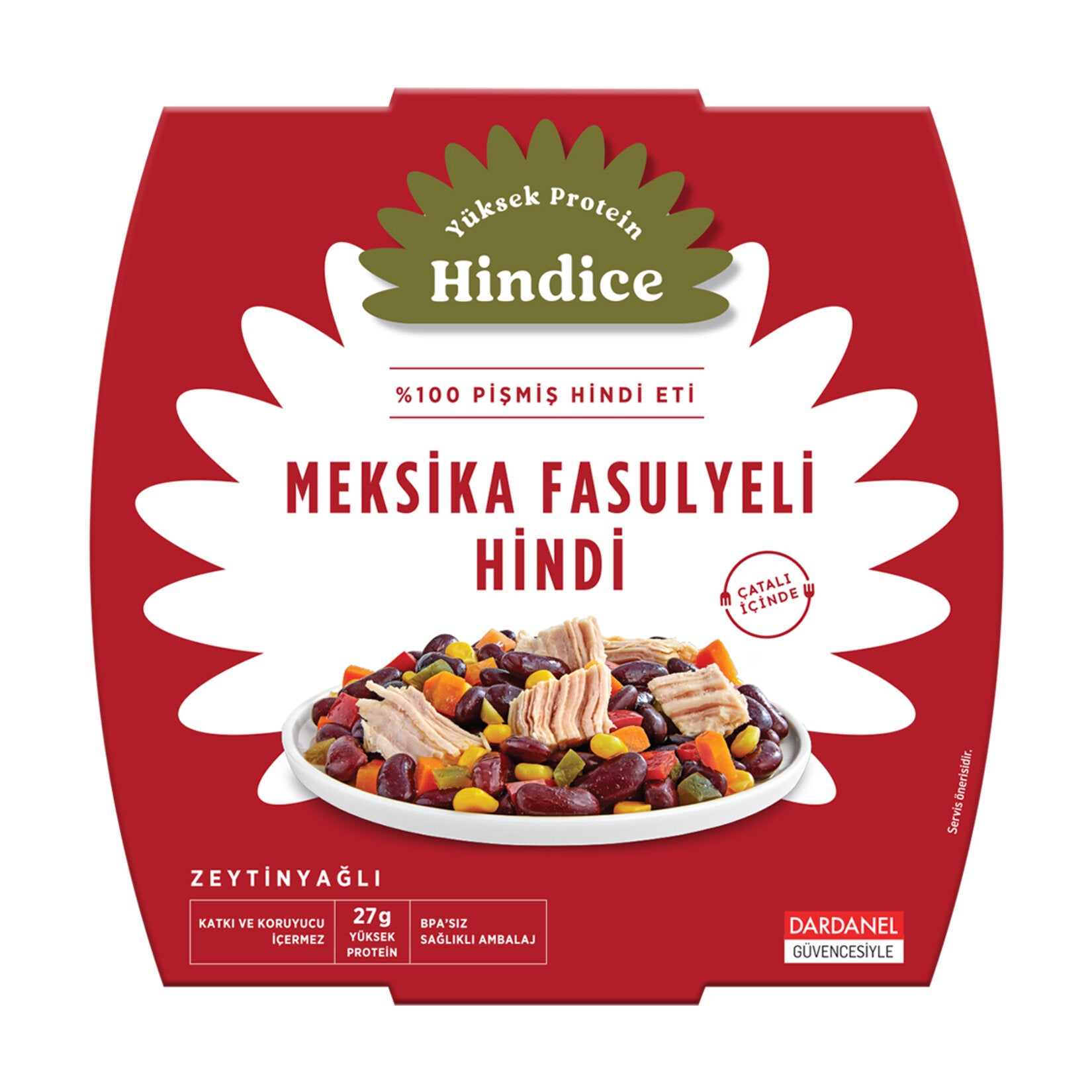 Hindice Mexican Style Turkey with Red Beans brings together tender turkey meat, hearty red beans, sweet corn, and a touch of jalapeno heat in one ready-to-eat meal.