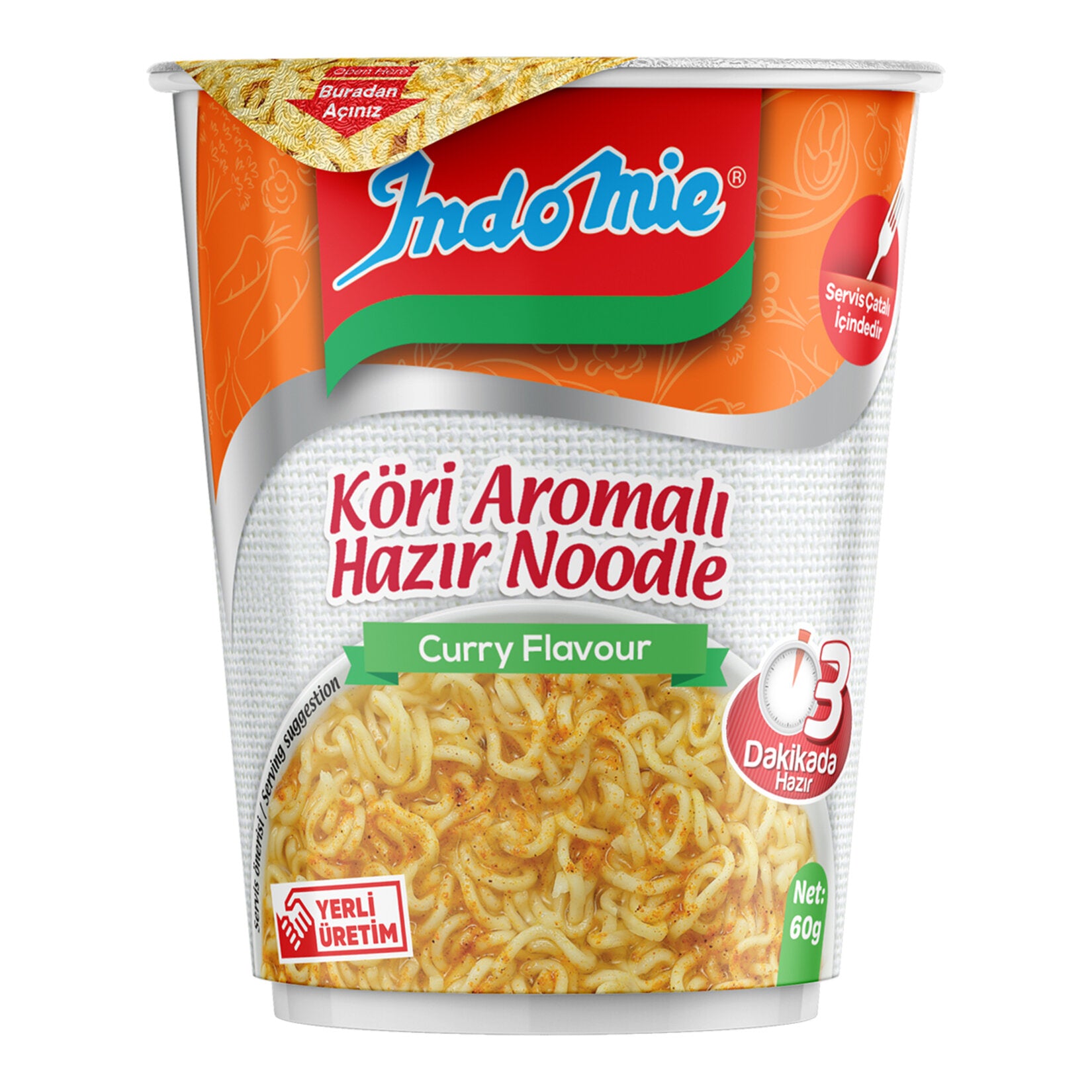 Enjoy a quick and flavorful meal with Indomie Curry Flavored Noodles Cup.