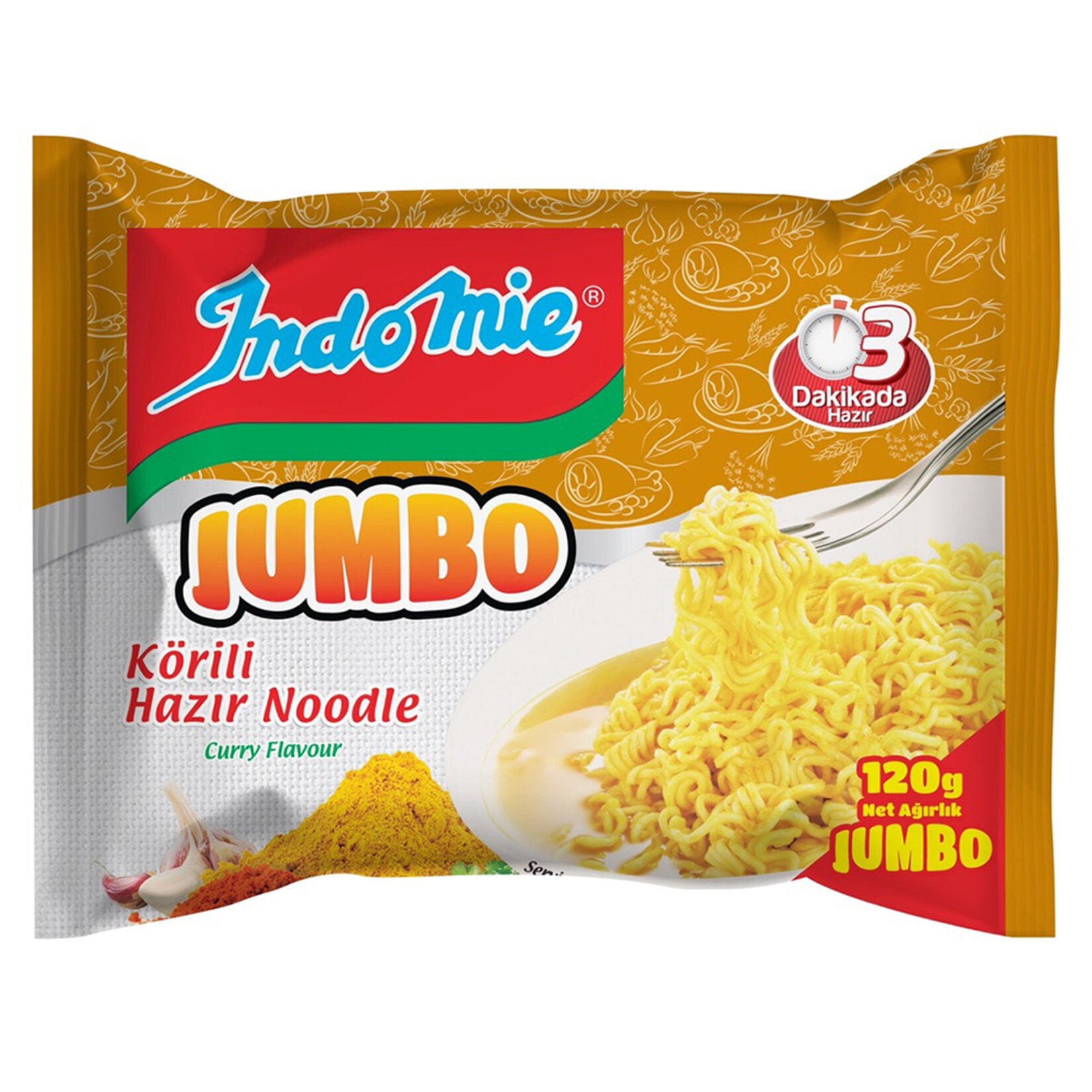 Experience the bold and savory flavor of Indomie Jumbo Curry Instant Noodle, a larger portion of the classic Indonesian-style noodle beloved around the world.