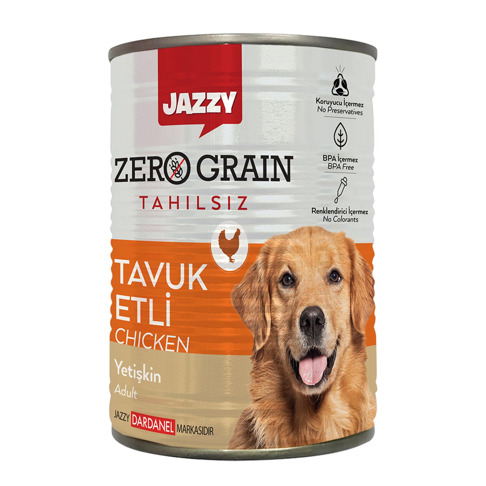 Jazzy Zero Grain Chicken Dog Food is a grain-free, chicken-based wet food formulated to provide balanced daily nutrition for adult dogs.