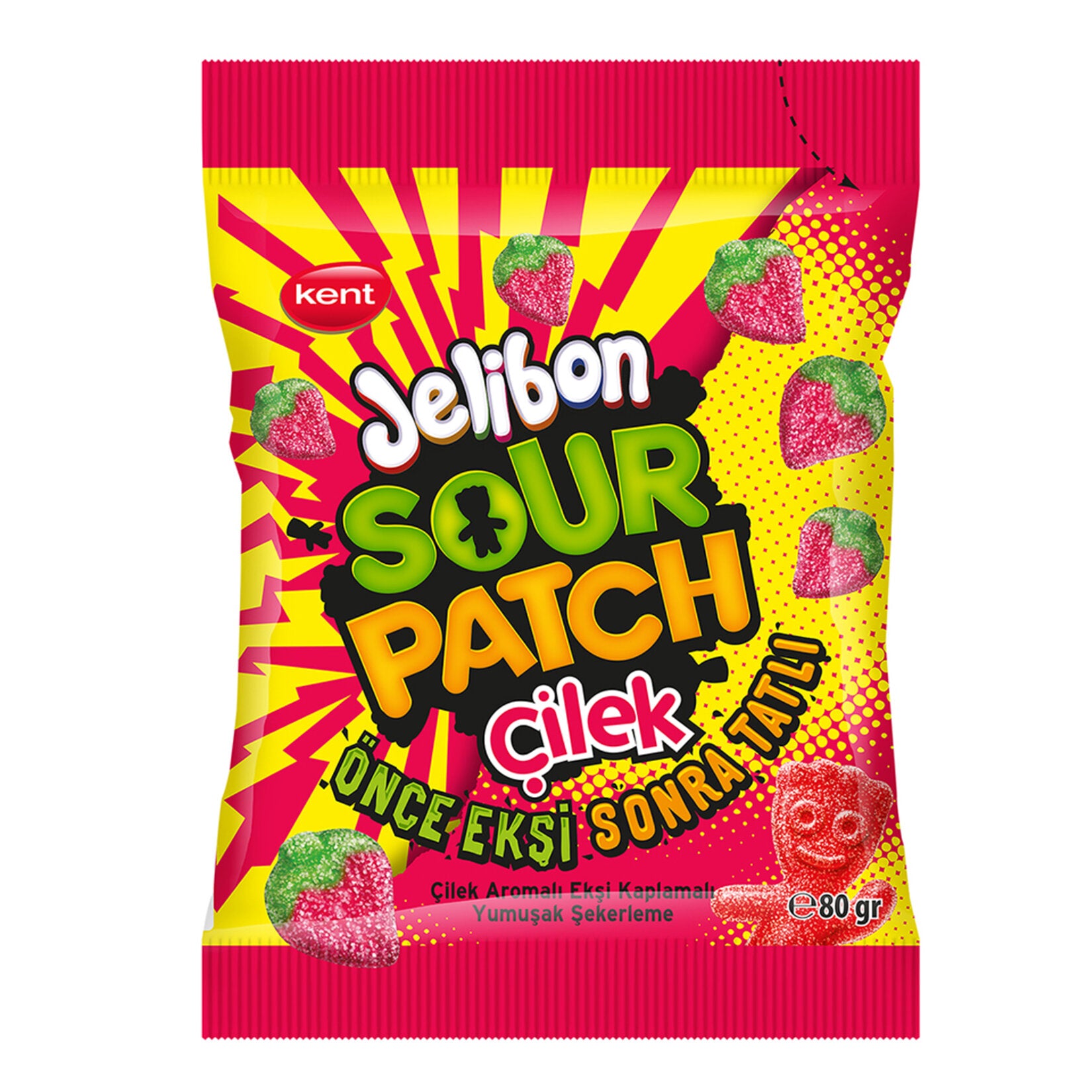 Jelibon Sour Patch Strawberry brings a deliciously tangy twist to your snack time.