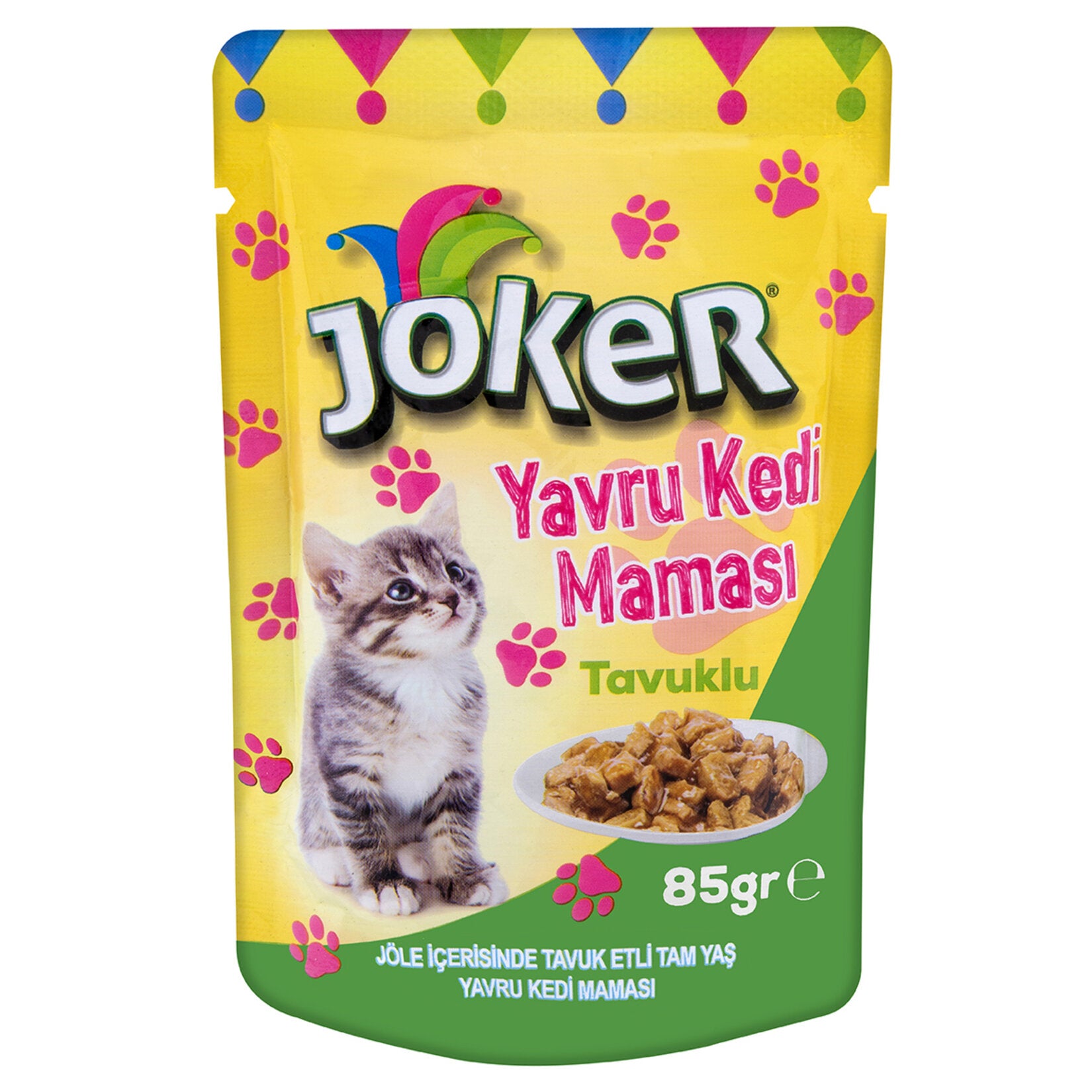 Joker Chicken Kitten Wet Food in Jelly is specially prepared for growing kittens who need balanced and palatable nutrition during their early life stages.